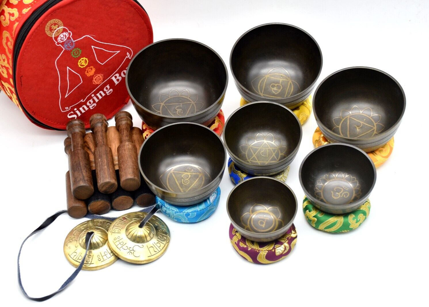 High quality Bronze singing Bowl set of 7 - Chocolate antique healing Bowls yoga