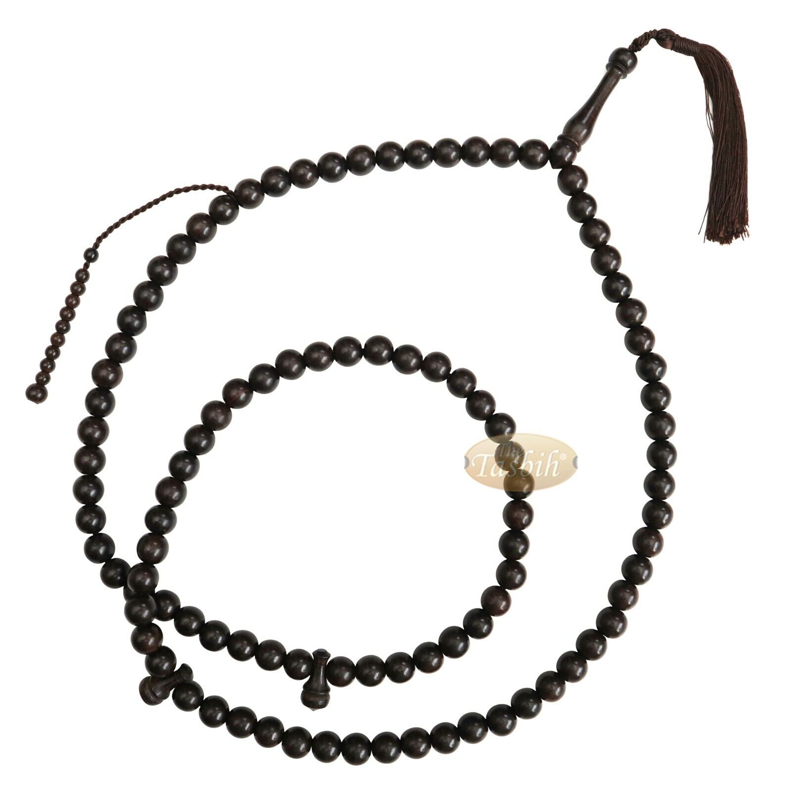 Unique Extra Large Dense Tamarind Wood Tasbih Islamic Prayer Beads - 12mm Beads