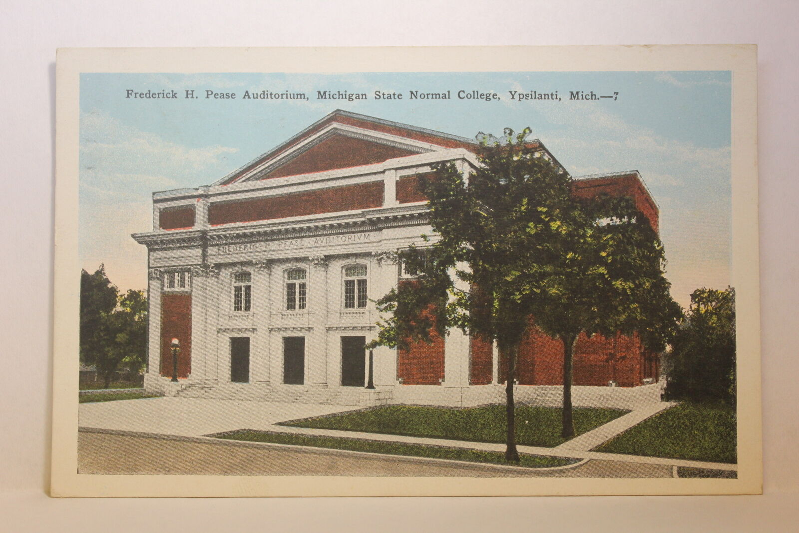 Postcard Frederick H. Pease Auditorium MI State Normal College Ypsilanti MI B23