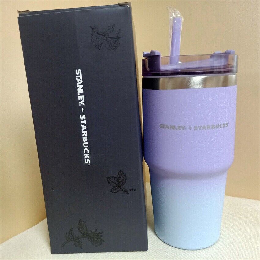 Starbucks Stanley Gradient Purple Classic Straw Cup Insulated Car Cold Cup 20oz