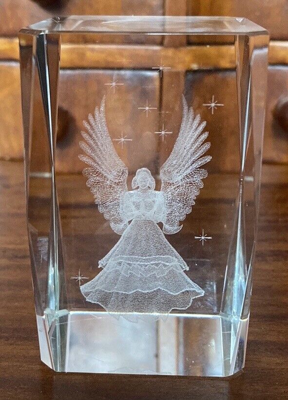 Beautiful Laser Etched Praying Angel Paperweight