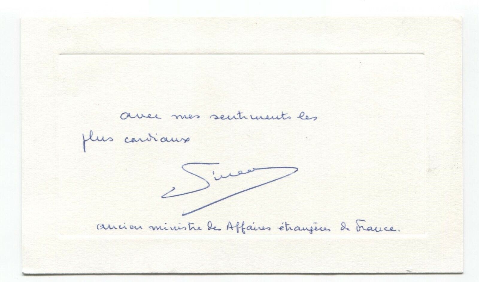 Christian Pineau Signed Card Autographed Signature French Minister WWII Hero