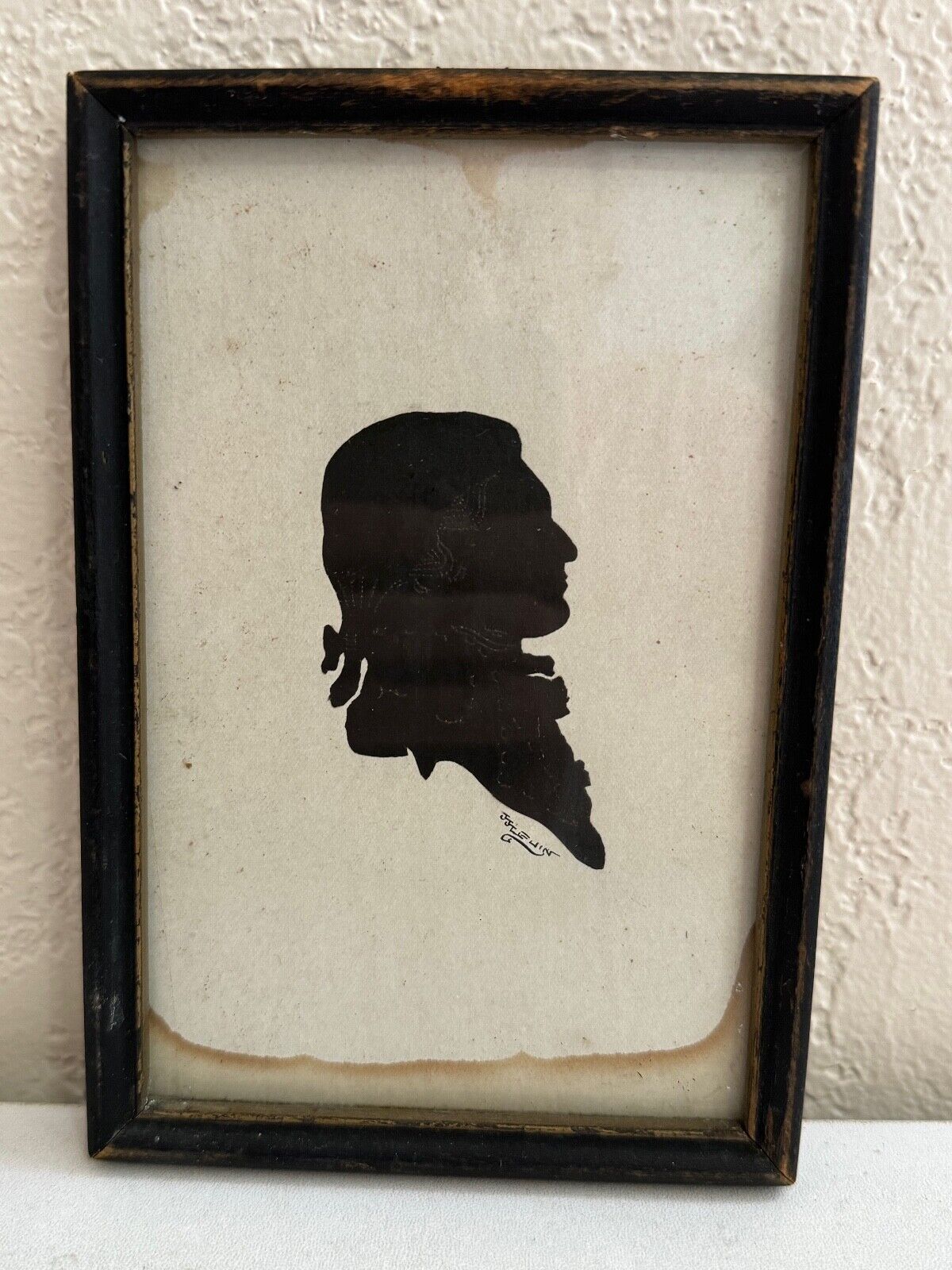 Antique Portrait Silhouette of Man Signed Levin
