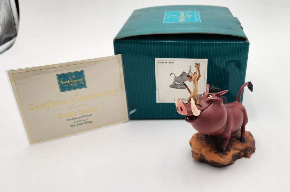 WDCC Disney Classics Collection: Pumbaa And Timon “Double Trouble” COA & Box