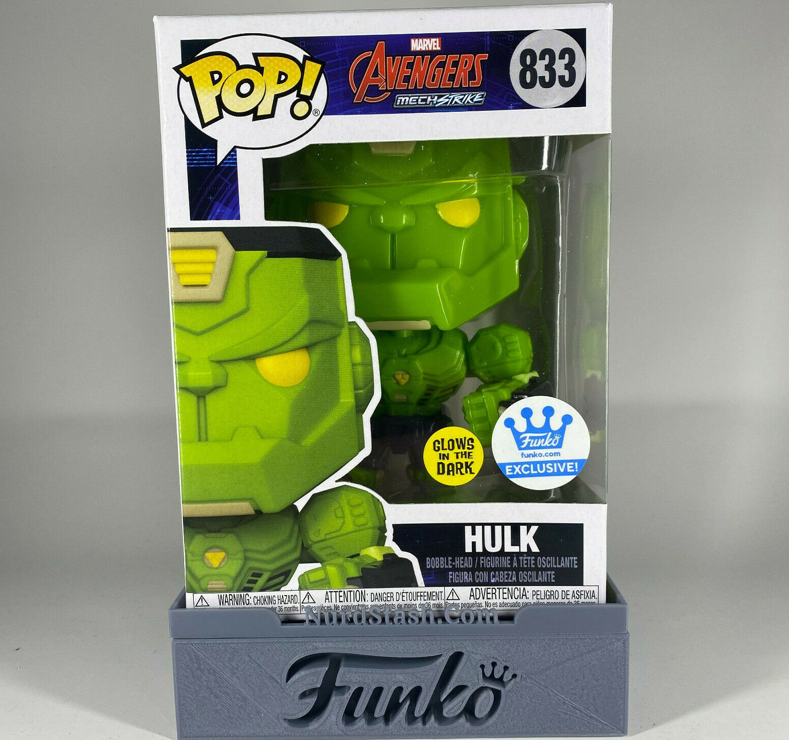 Funko Pop Hulk #833 Marvel Avengers Mech Strike Glows In The Dark Shop Exclusive