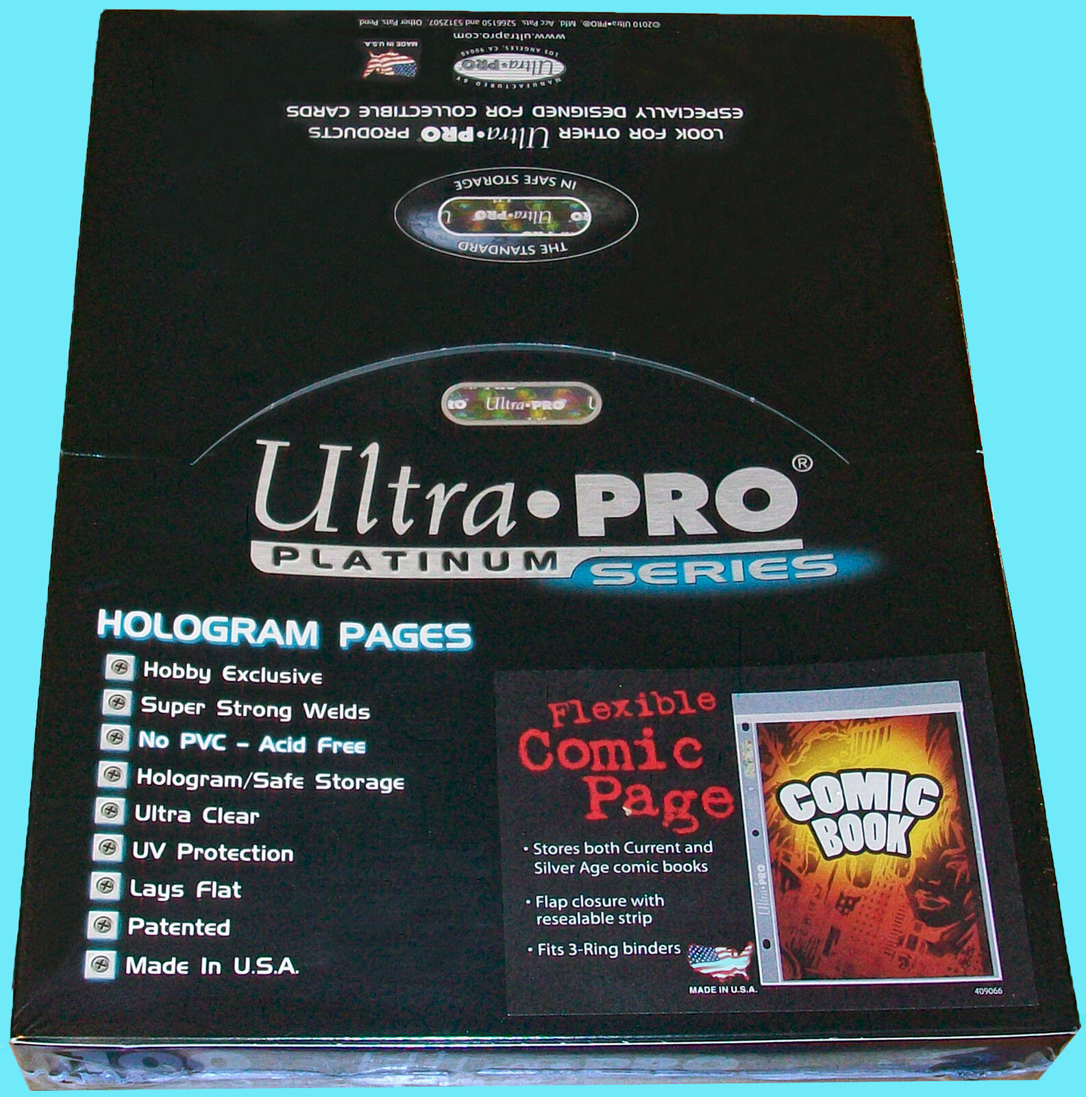 100 Ultra Pro Platinum COMIC BOOK Flexible PAGES Resealable Binder Pocket 3 Hole