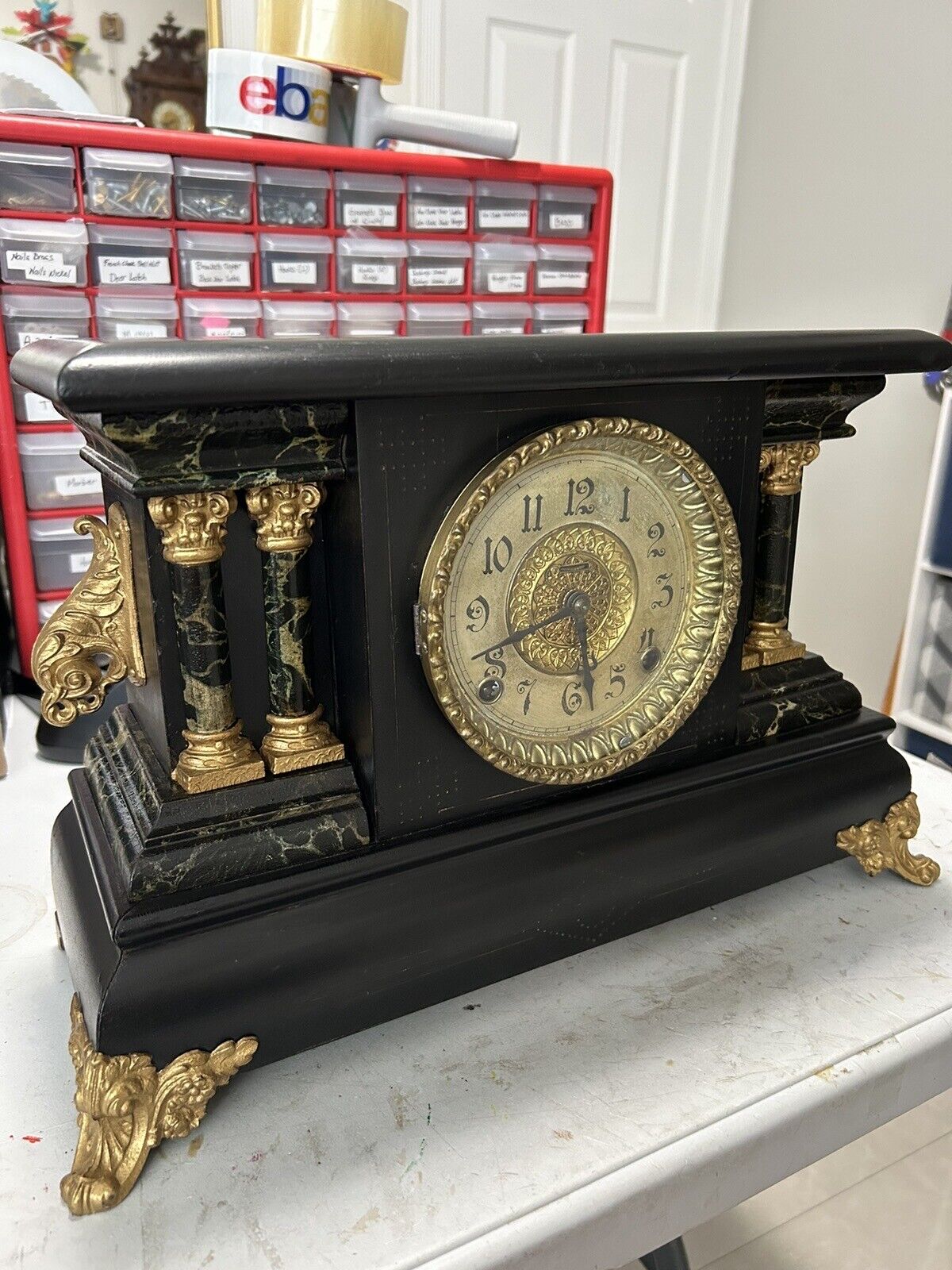 Antique Ingraham Mantel Clock. Restored & Serviced.