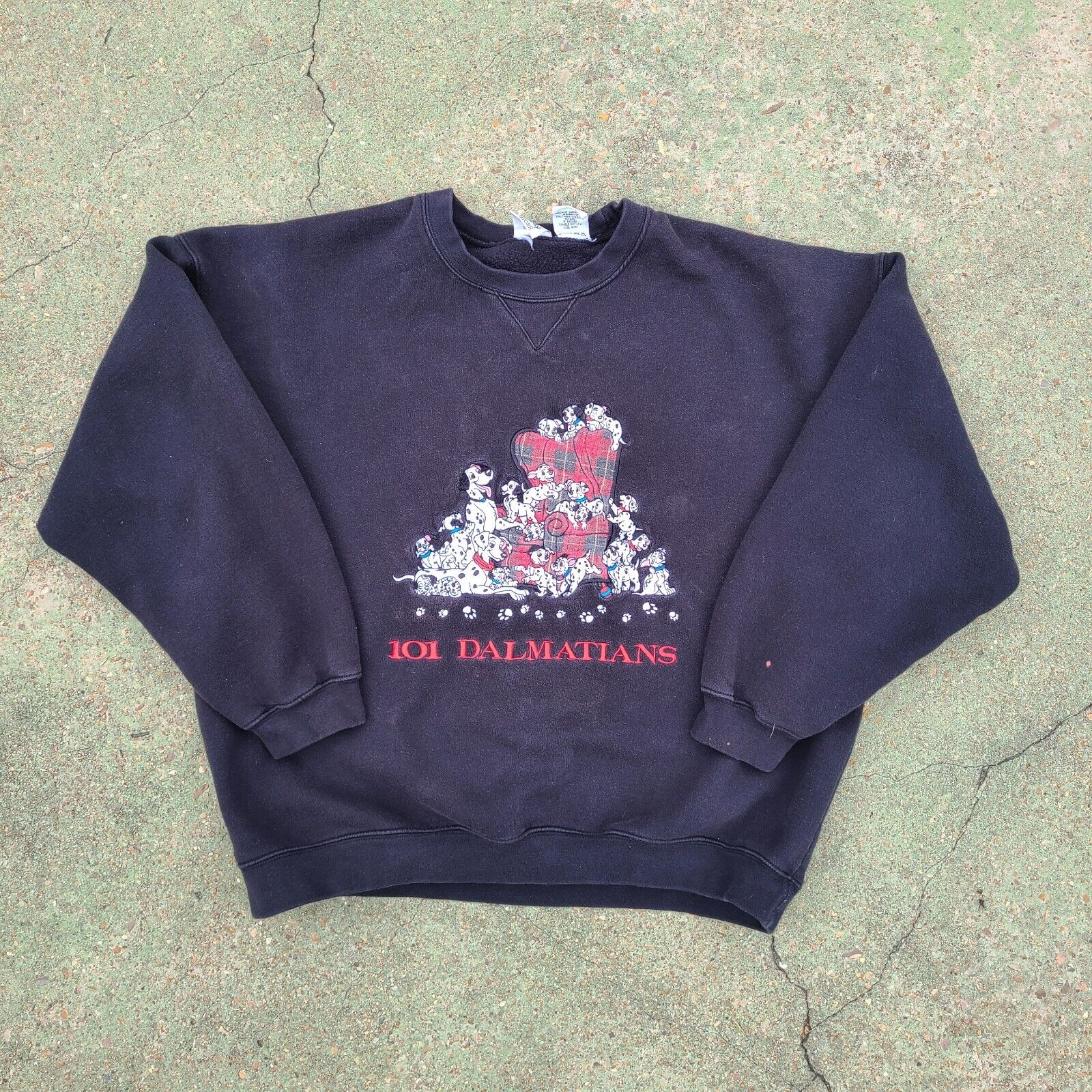 Vintage Disney Store 101 Dalmatians Sweater XL Has Paint Stains