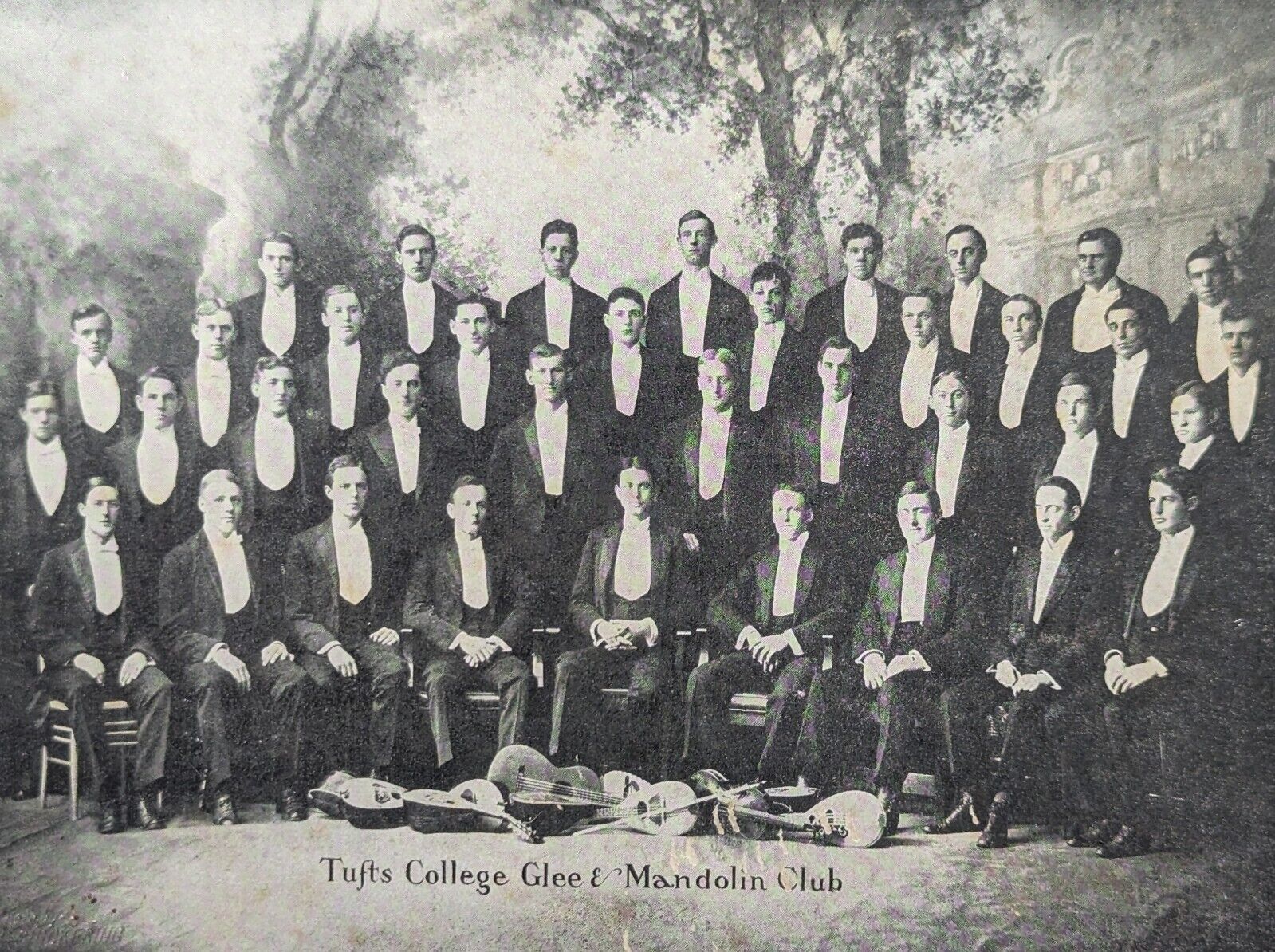Antique 1906 Tufts College Mandolin Music Club Medford MA Photo Cabinet Card