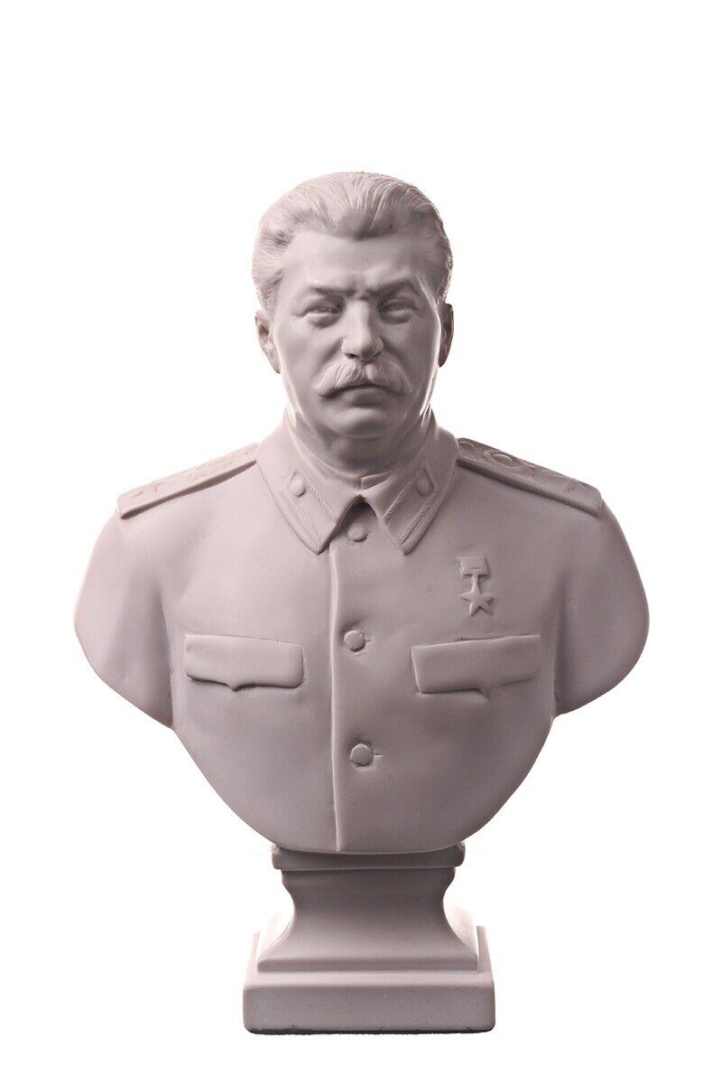 Soviet Russian Leader Joseph Stalin Marble Bust Statue Sculpture 6.4'' (16 cm)