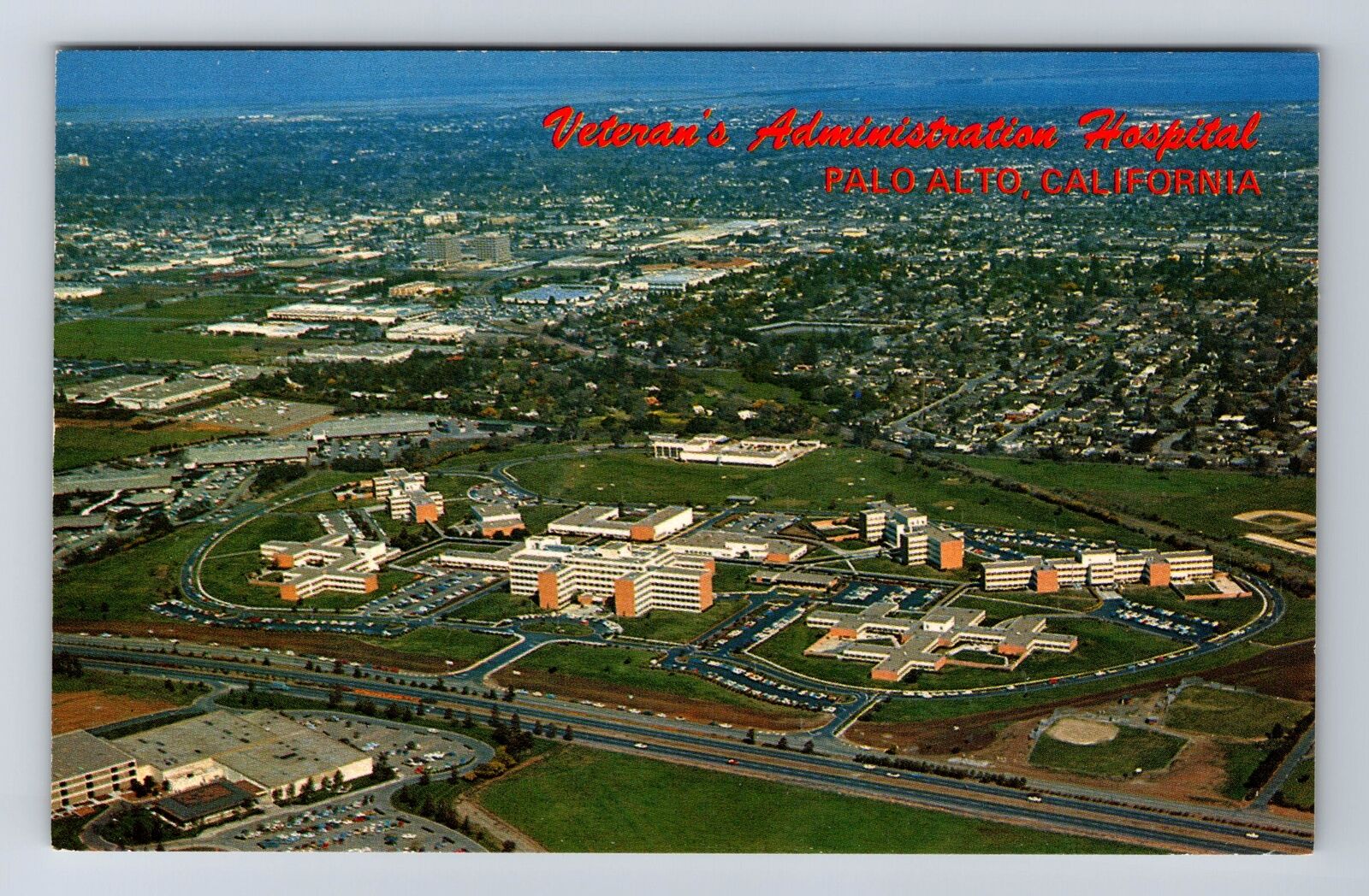 Palo Alto CA-California, Veterans Administration Hospital, Vintage Postcard