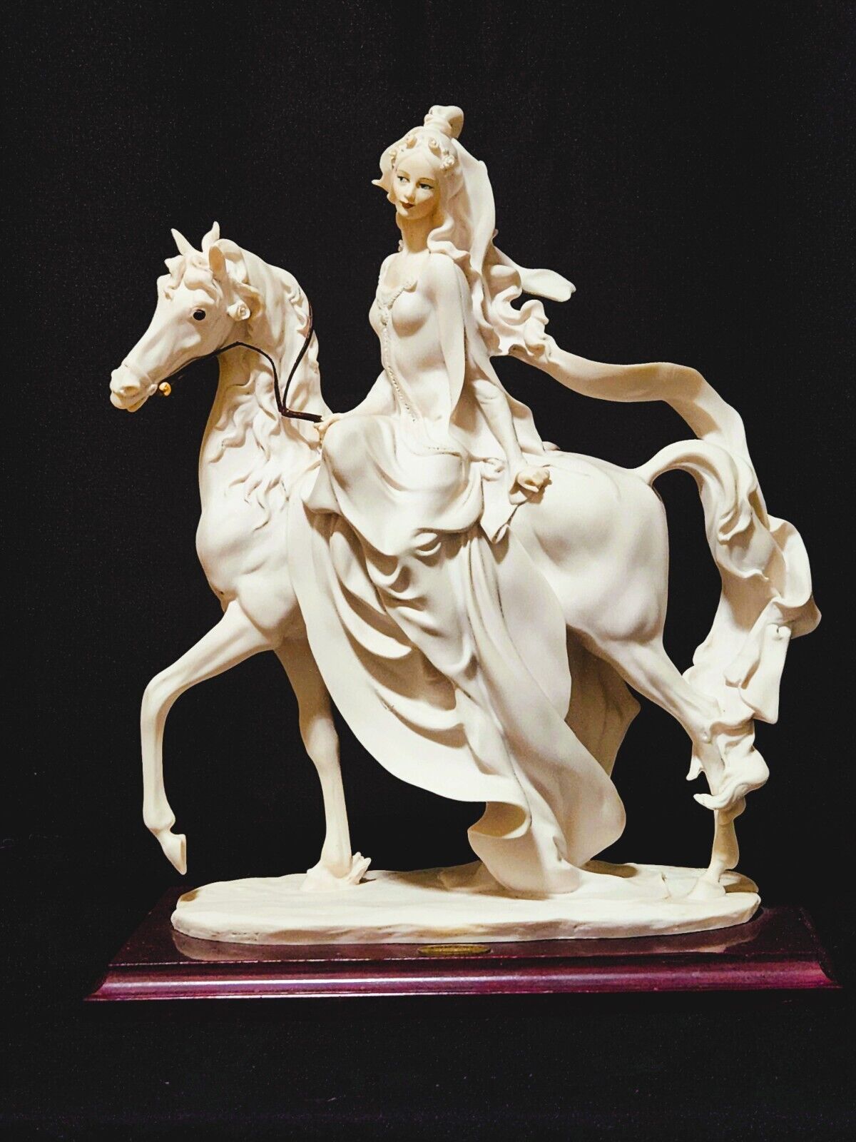 Giuseppe Armani Lady On a Horse all white ~ Vintage 1985 Florence Italy 