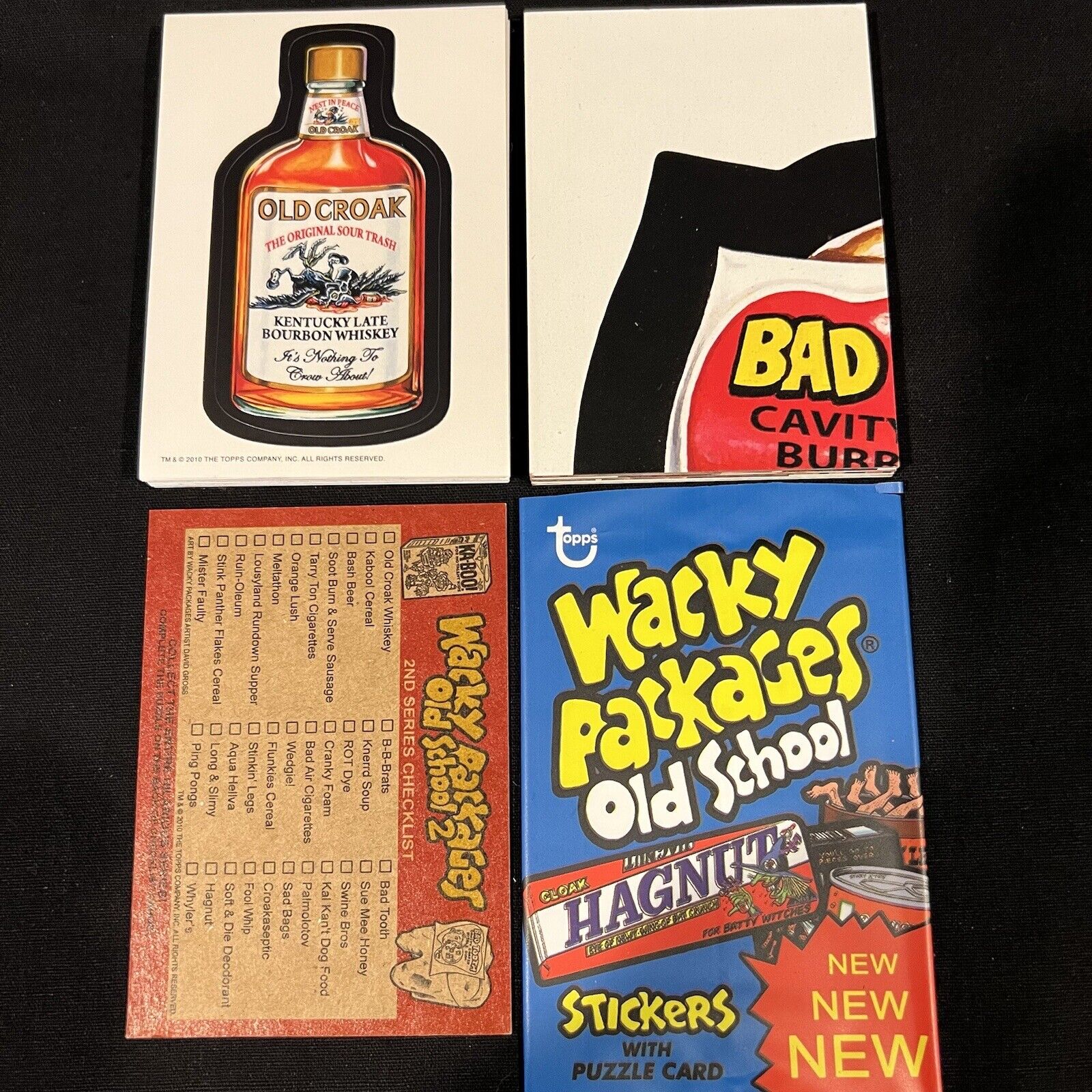 2010 WACKY PACKAGES OLD SCHOOL 2 COMPLETE SET 42 CARDS W PUZZLE + FREE WRAPPER
