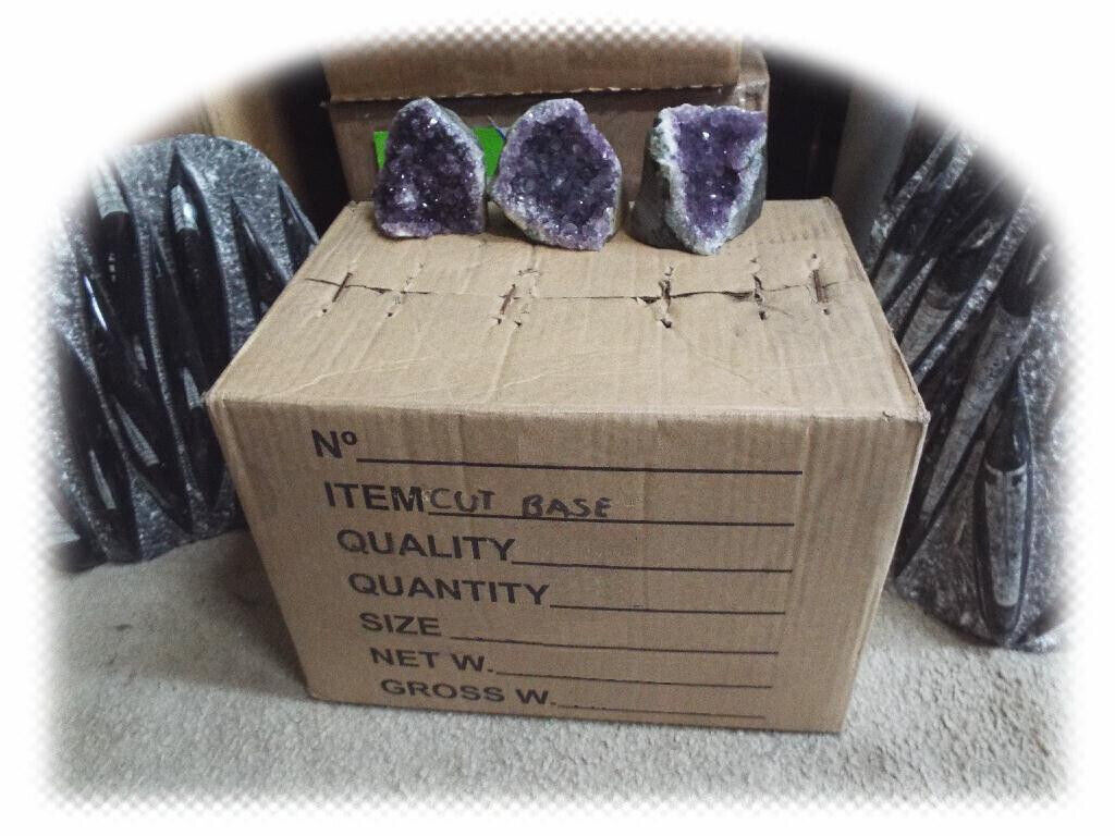 20 POUNDS - MIXED B GRADE/COLORS STANDING AMETHYST GEODE CRYSTAL TOWERS