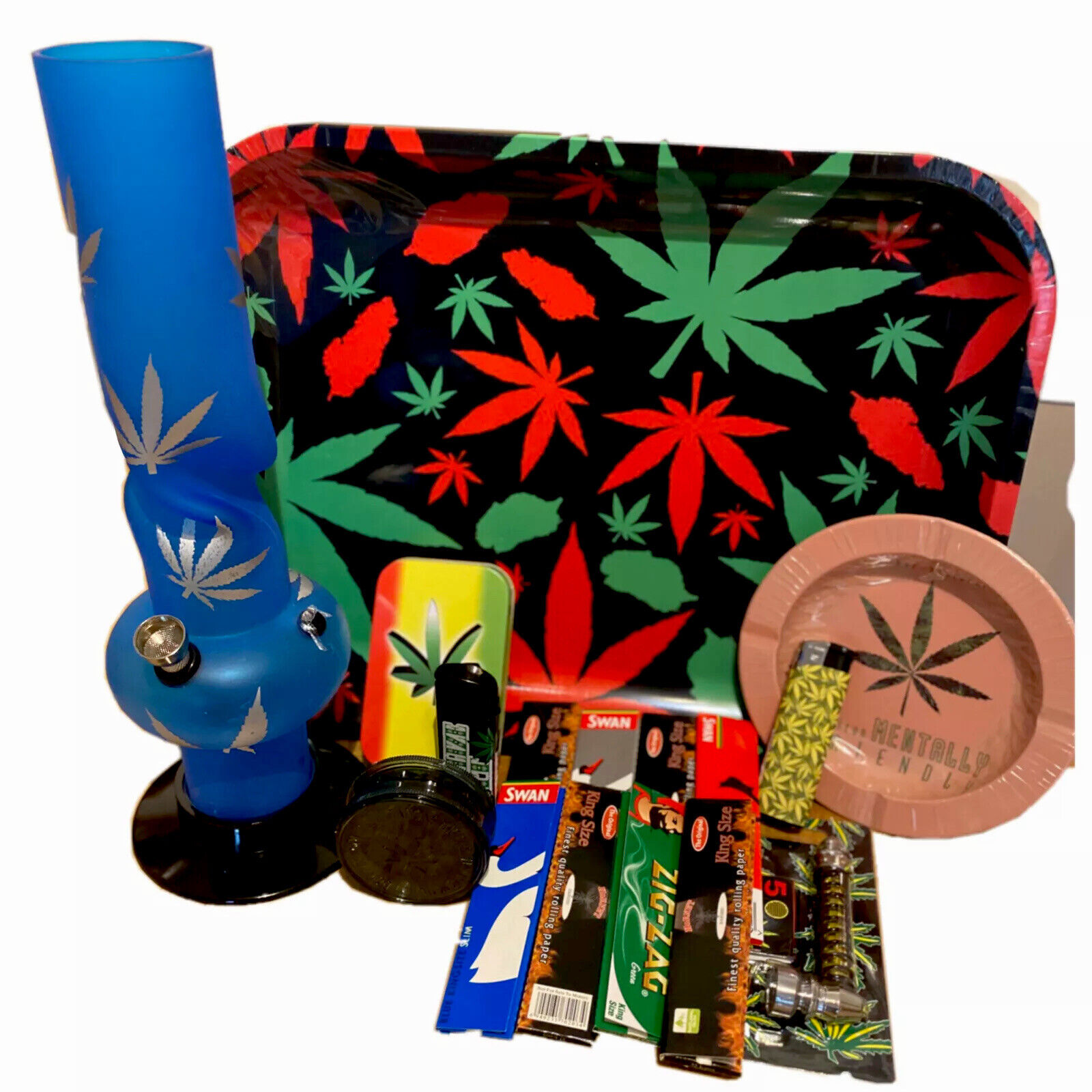 THE DEVILS BRAND COMPLETE SMOKING GIFT SET INC 12” WATERPIPE