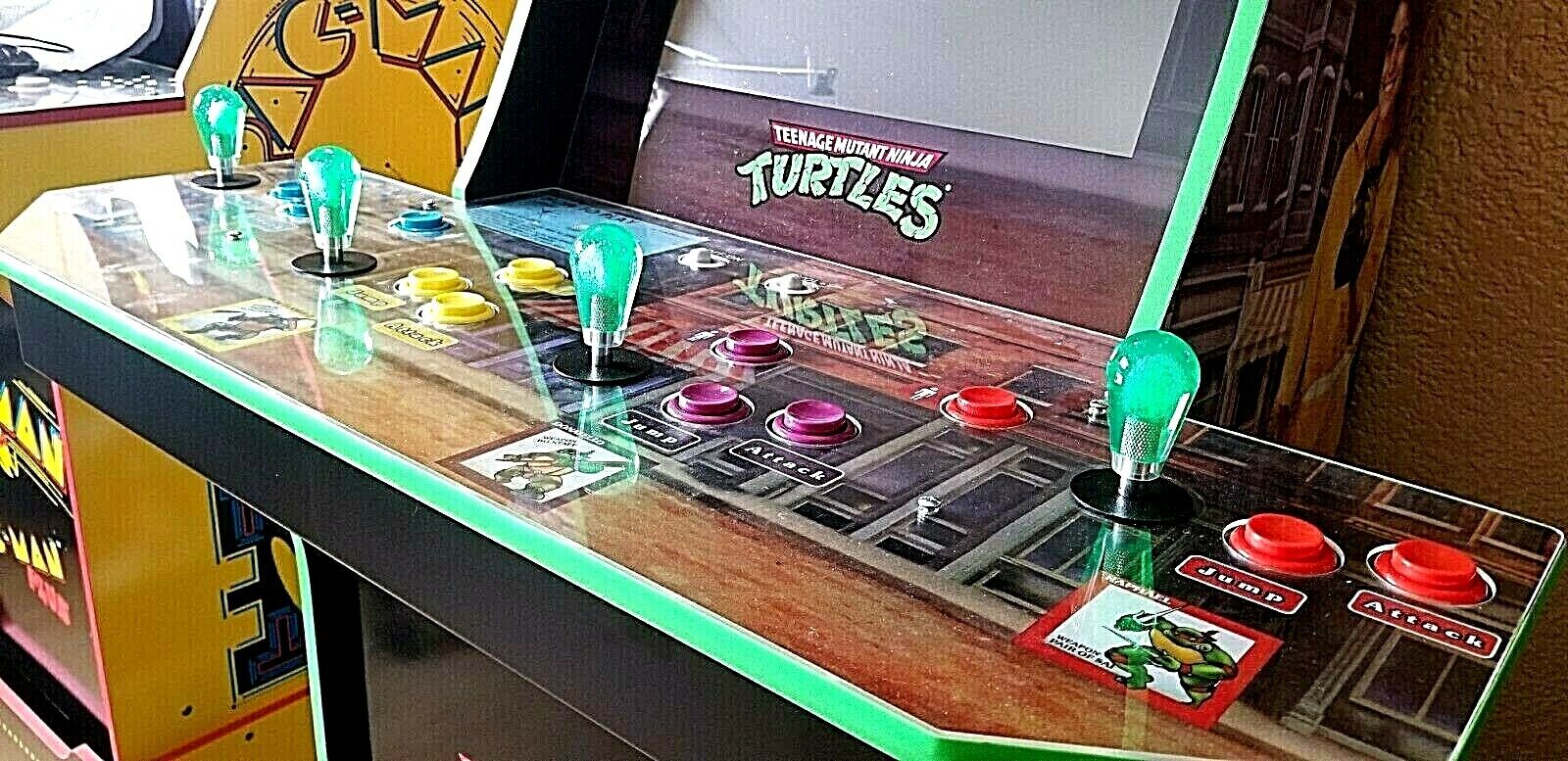 Arcade1up Teenage Mutant Ninja Turtles TMNT, 4 Transparent Joystick Bat Tops