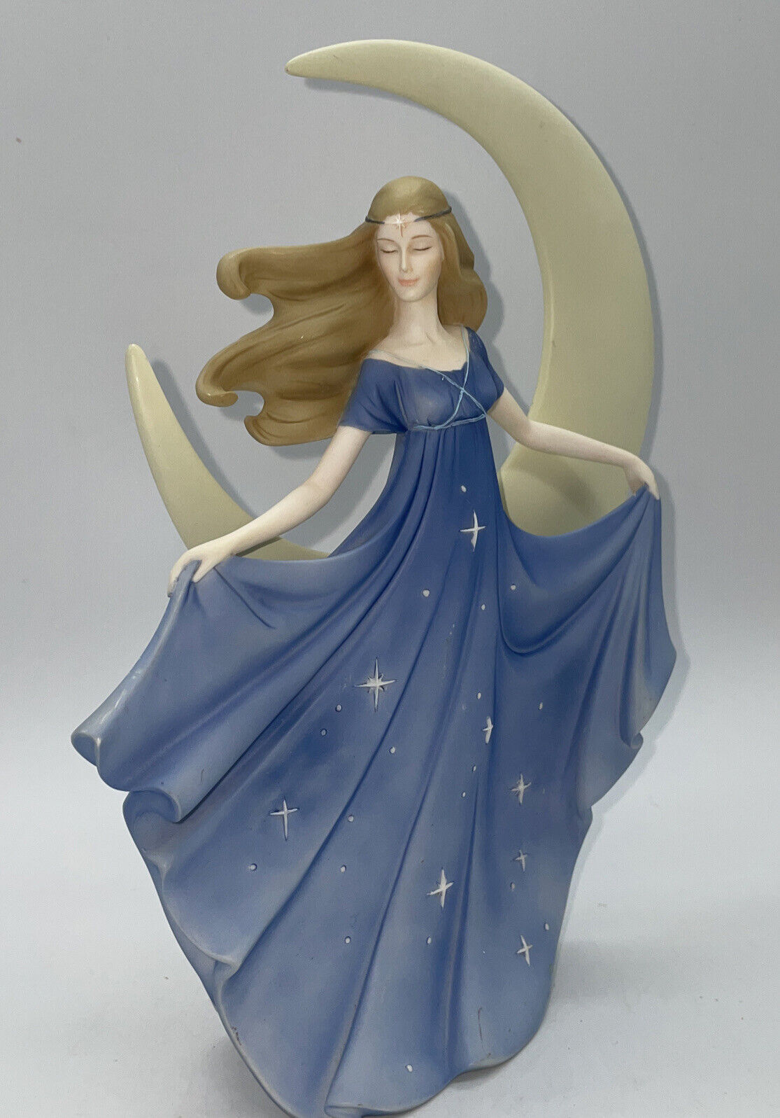 Art Figure “Twinkle Girl-Moon-Night” by Cloudworks-9.25”-Beautiful Decor-Vintage