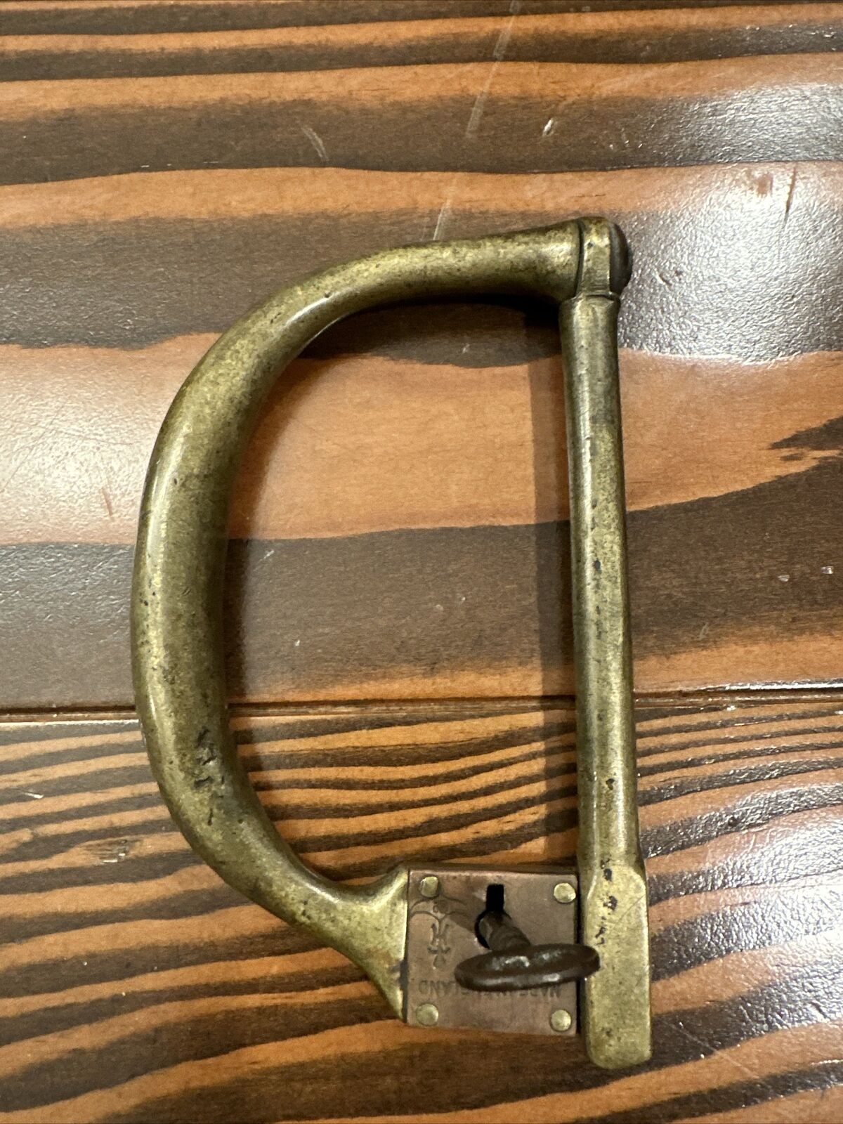 vintage brass lock with key-made In England