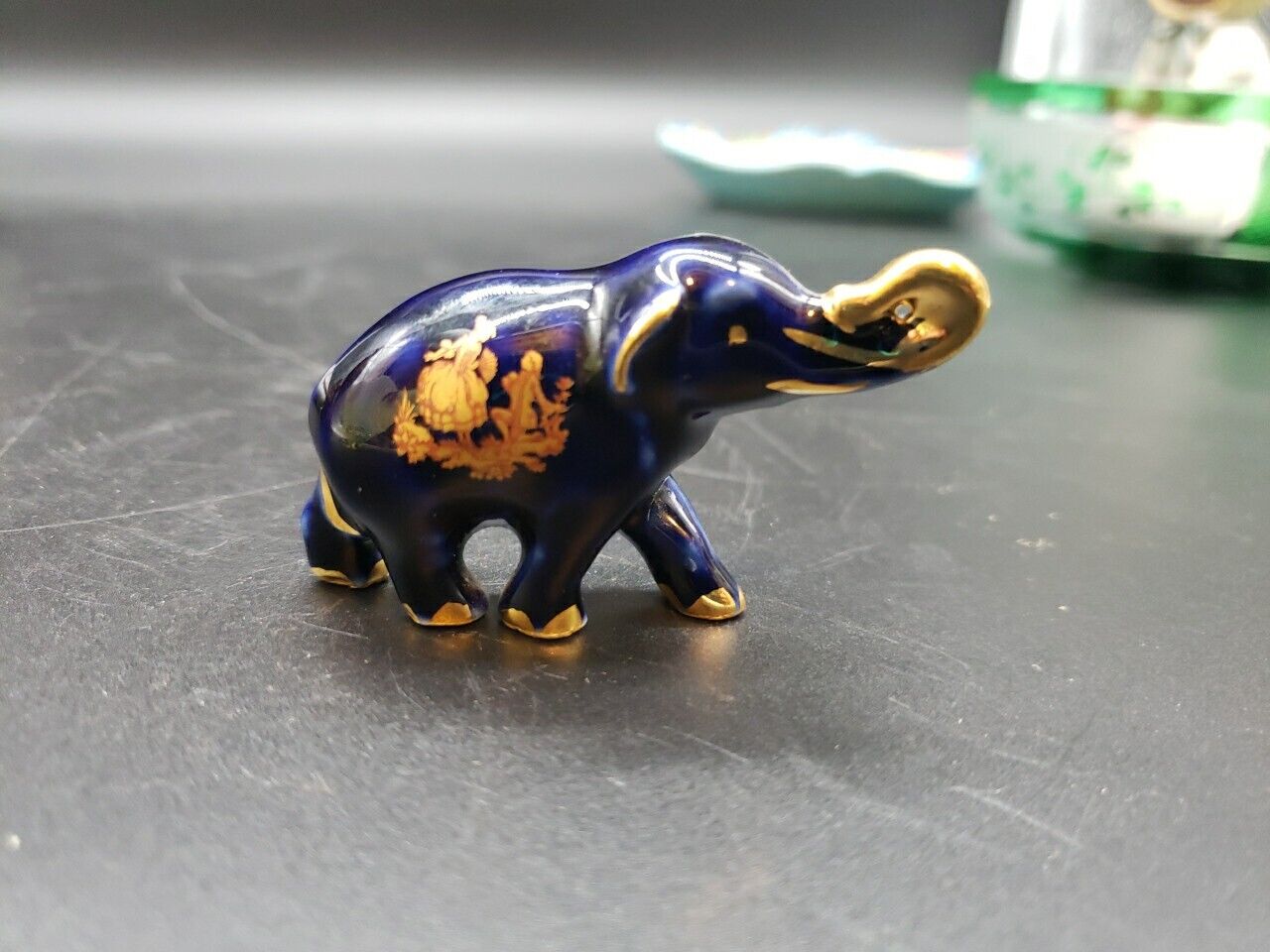 Vintage Limoges Cobalt Miniature Elephant 3\