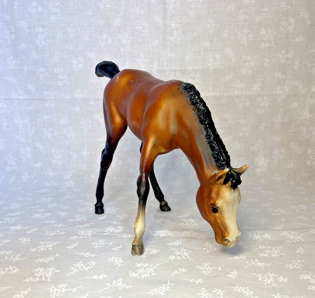 Vintage Breyer Horse Mold #151 Grazing Foal Semigloss Bay USA Stamp