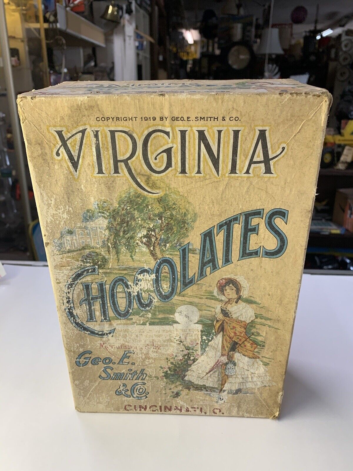 Scarce Antique Virginia Chocolate Advertising Box Geo. E. Smith Co. 1919