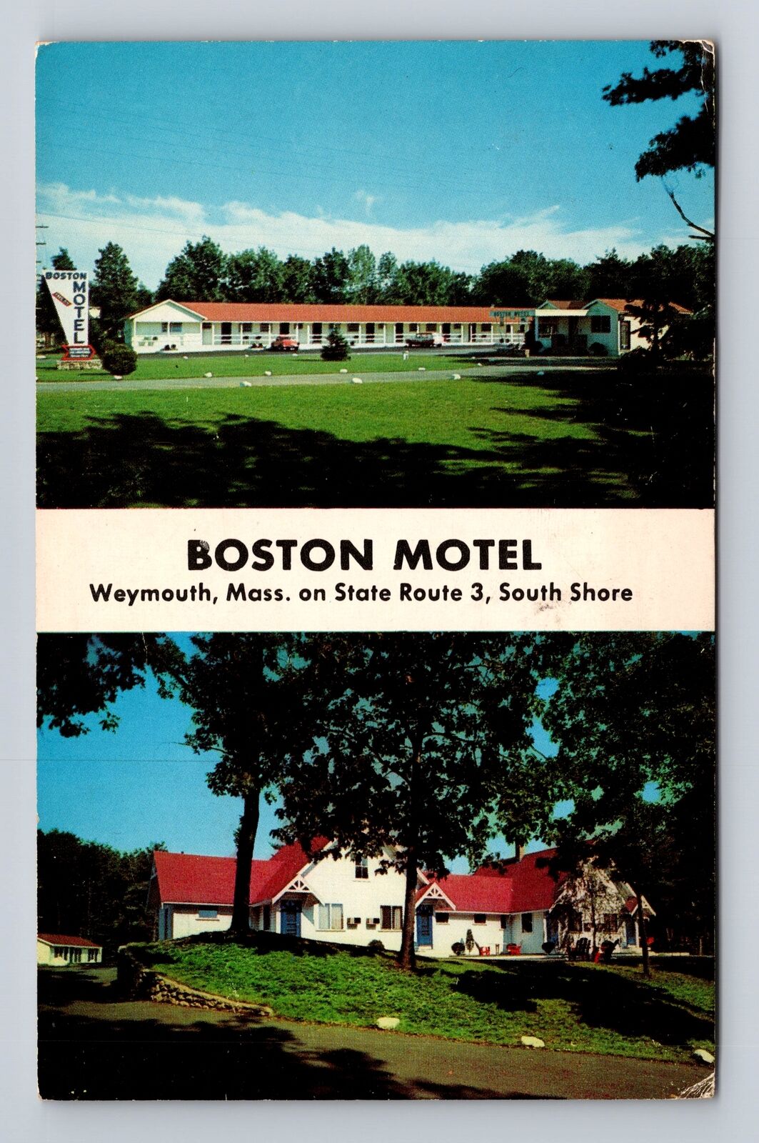 Weymouth MA-Massachusetts, Boston Motel, Advertising, Antique Vintage Postcard
