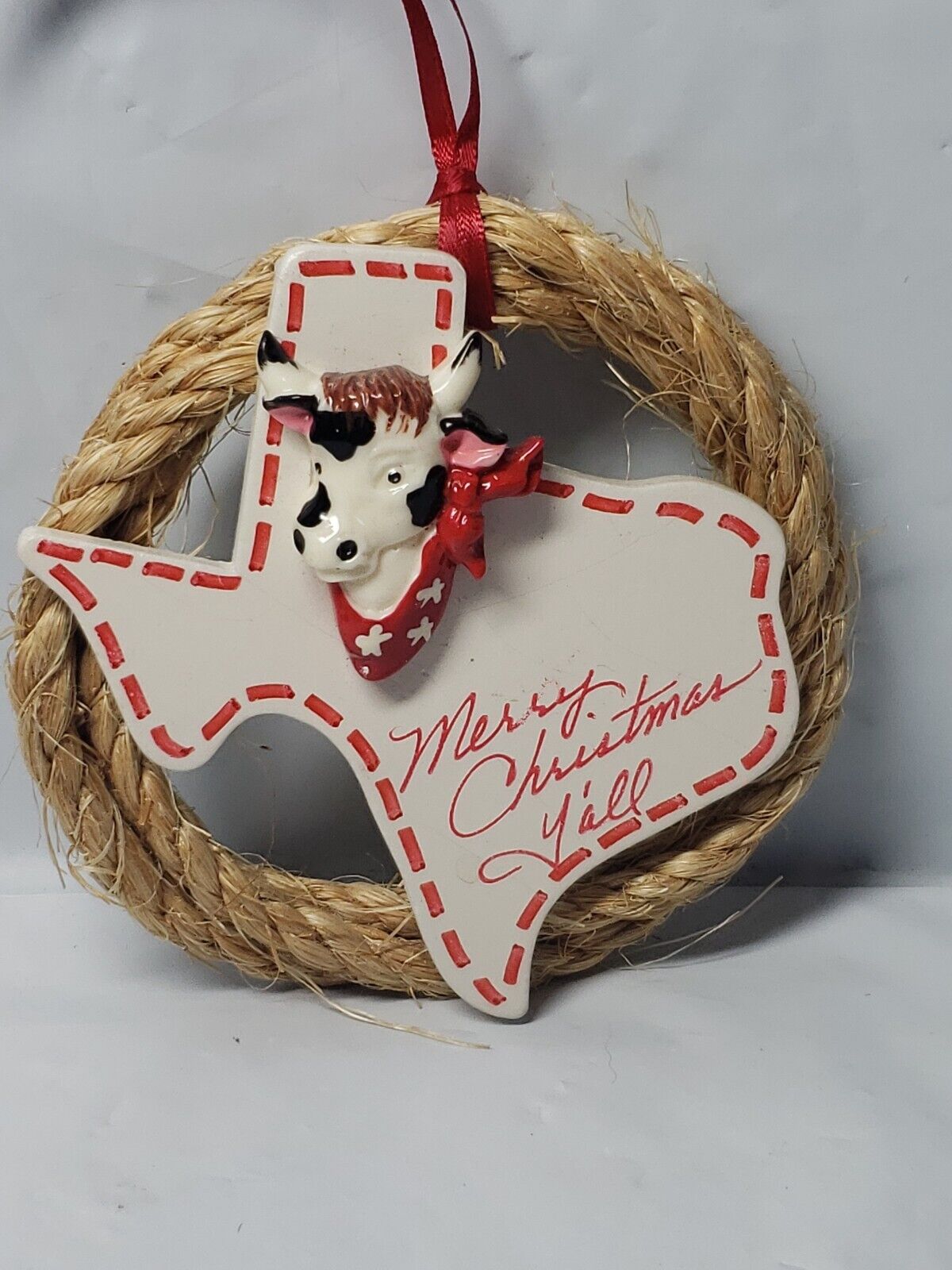 texas christmas ornament vintage Western Cow Style