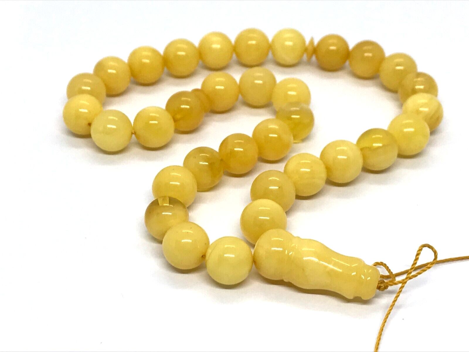 Islamic 33 Prayer Beads Gift Natural Round BALTIC Amber TASBIH Rosry 26,2g 10650