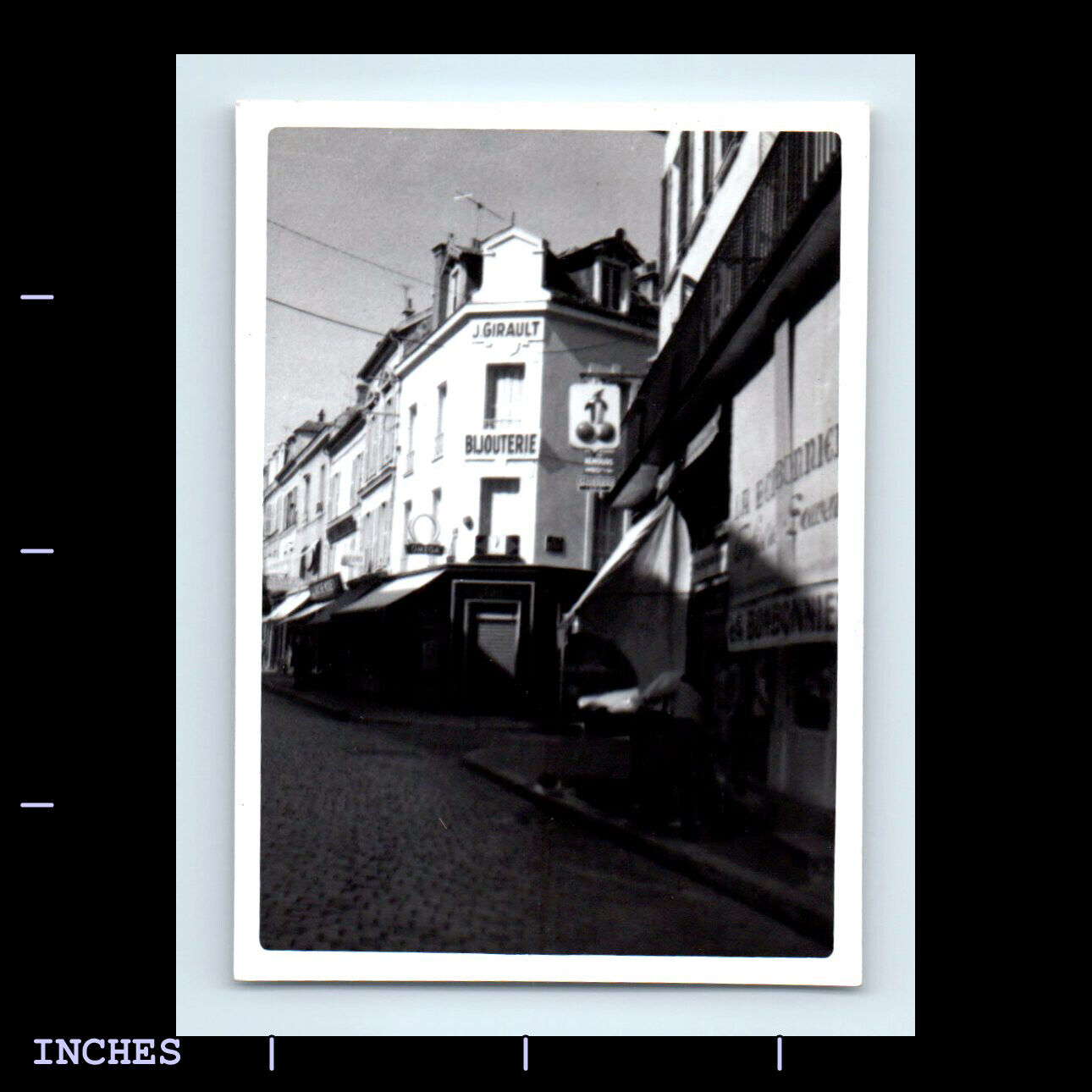 Vintage Photo FRENCH STREET SCENE J GIRAULT BIJOUTERIE COBBLESTONE