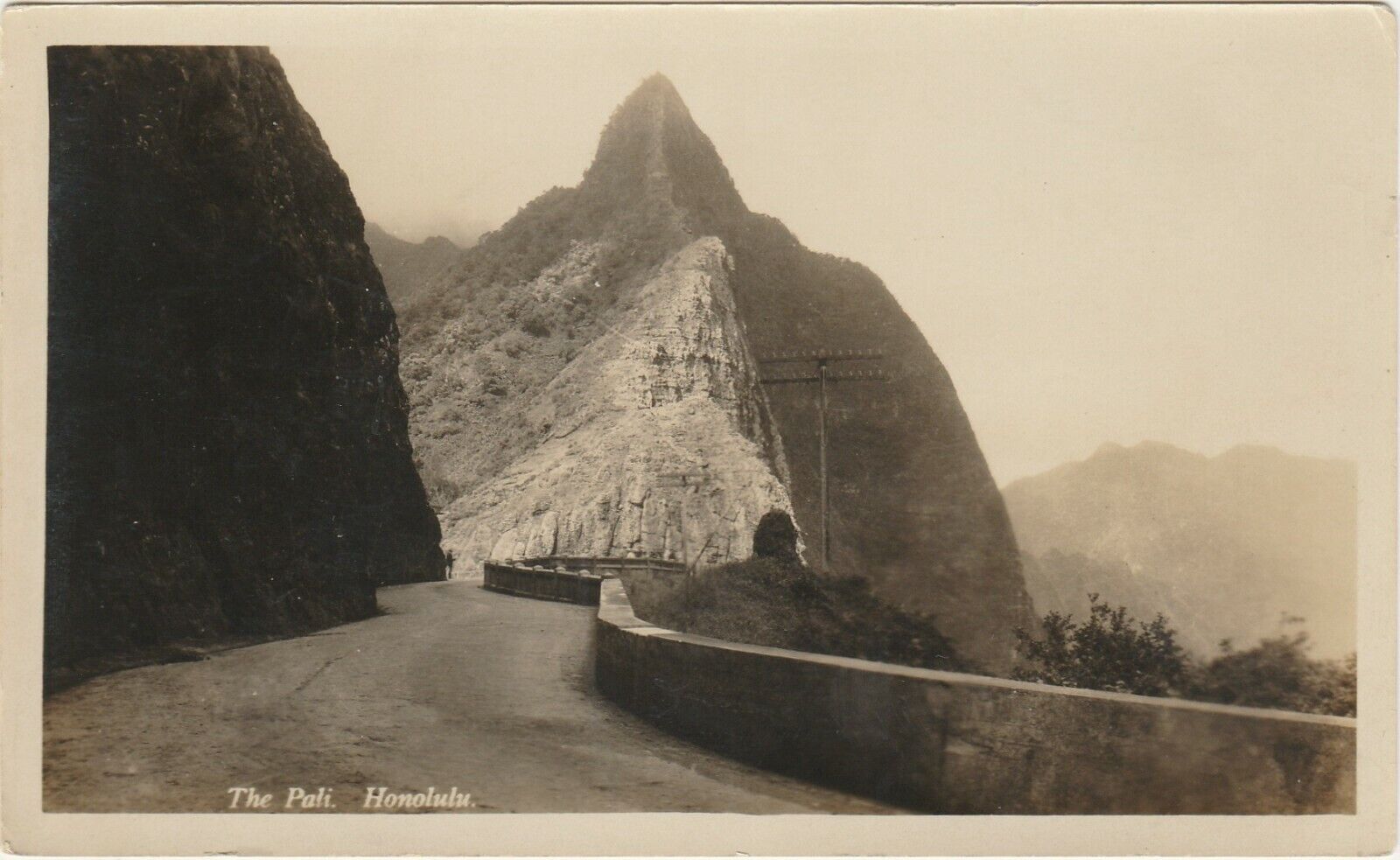The Pali, Honolulu -- Vintage Photograph -- Black & White Photo