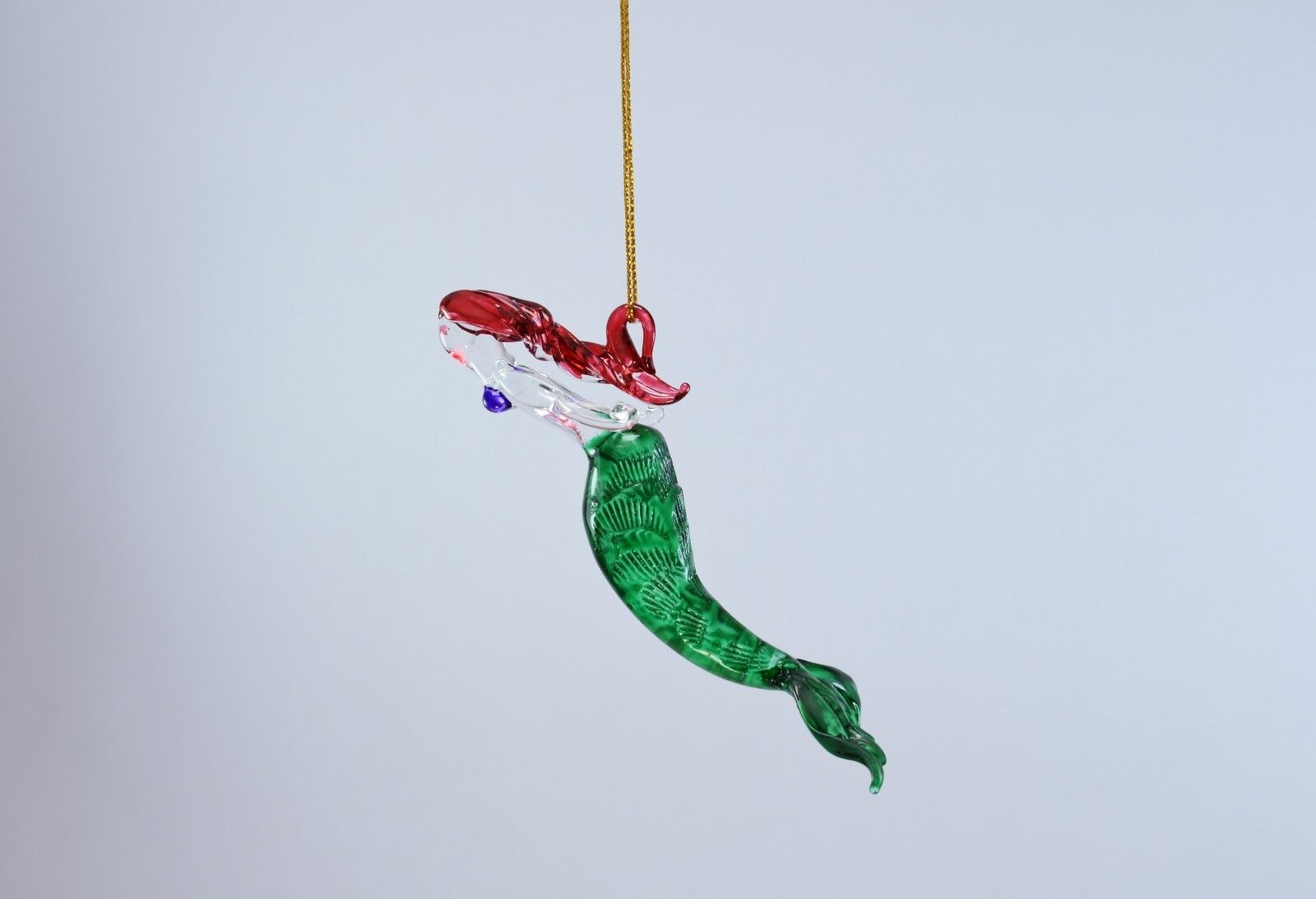 Hanging Little Mermaid Figurine of Blown Glass Crystal