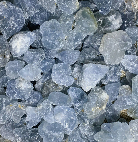 1/2 lb Rough natural blue Celestite Crystal Chunks & pieces rock specimens