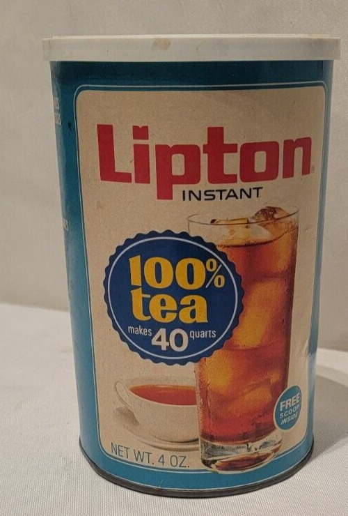 Rare*Vintage 1970\'s Lipton Instant Tea Tin - Makes 40 Quarts