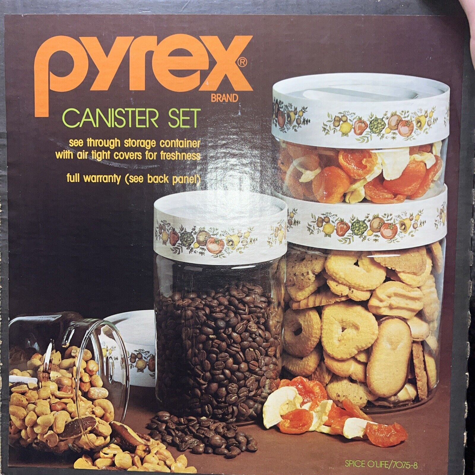 Vintage Pyrex Spice Of Life 8 Piece Canister Set With Lids