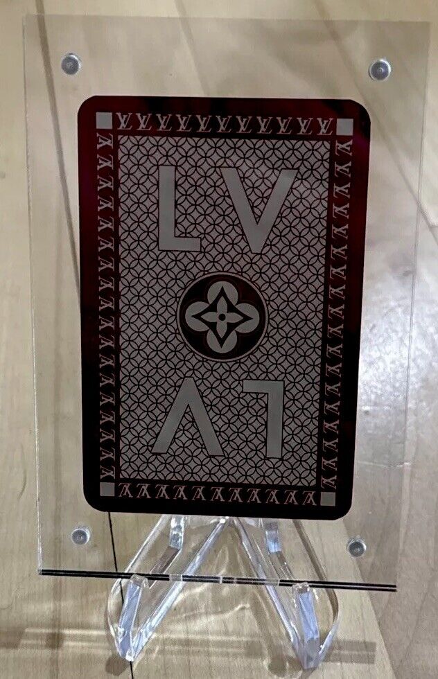 Authentic Louis Vuitton Red Playing Card 7 Of Spades w/Protector Display Case