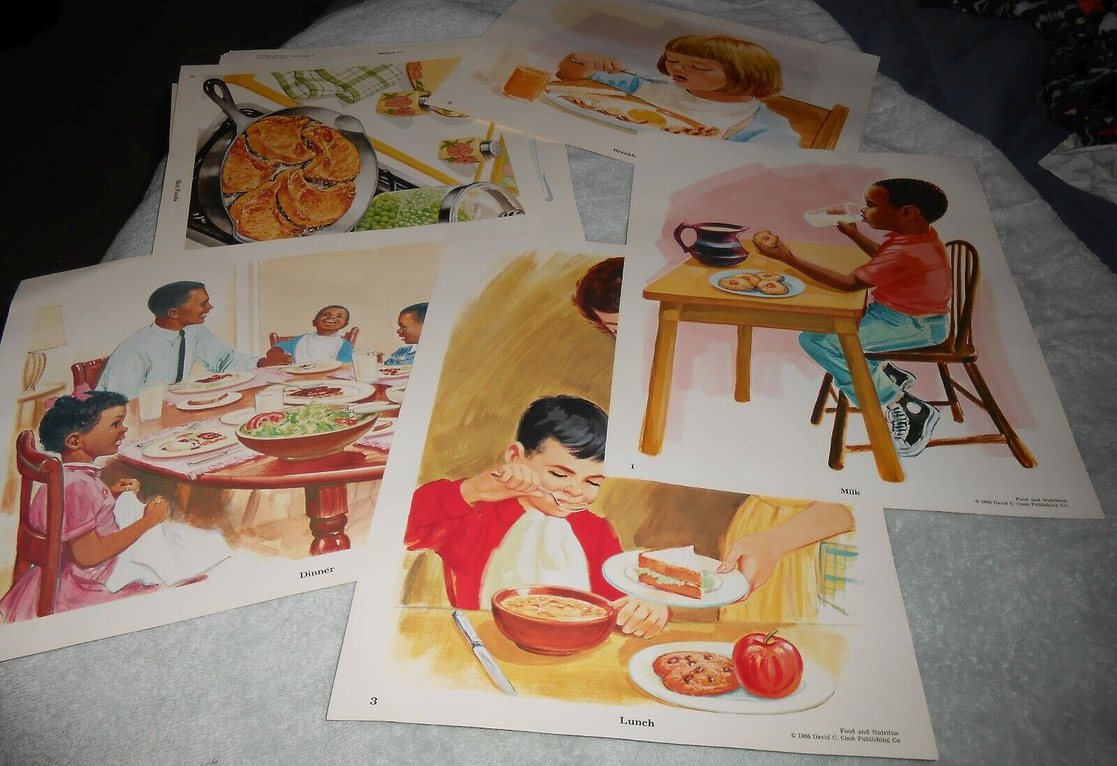 12 Vintage 1966 Teaching Pictures School Art Print DCC Food and Nutrition Lot