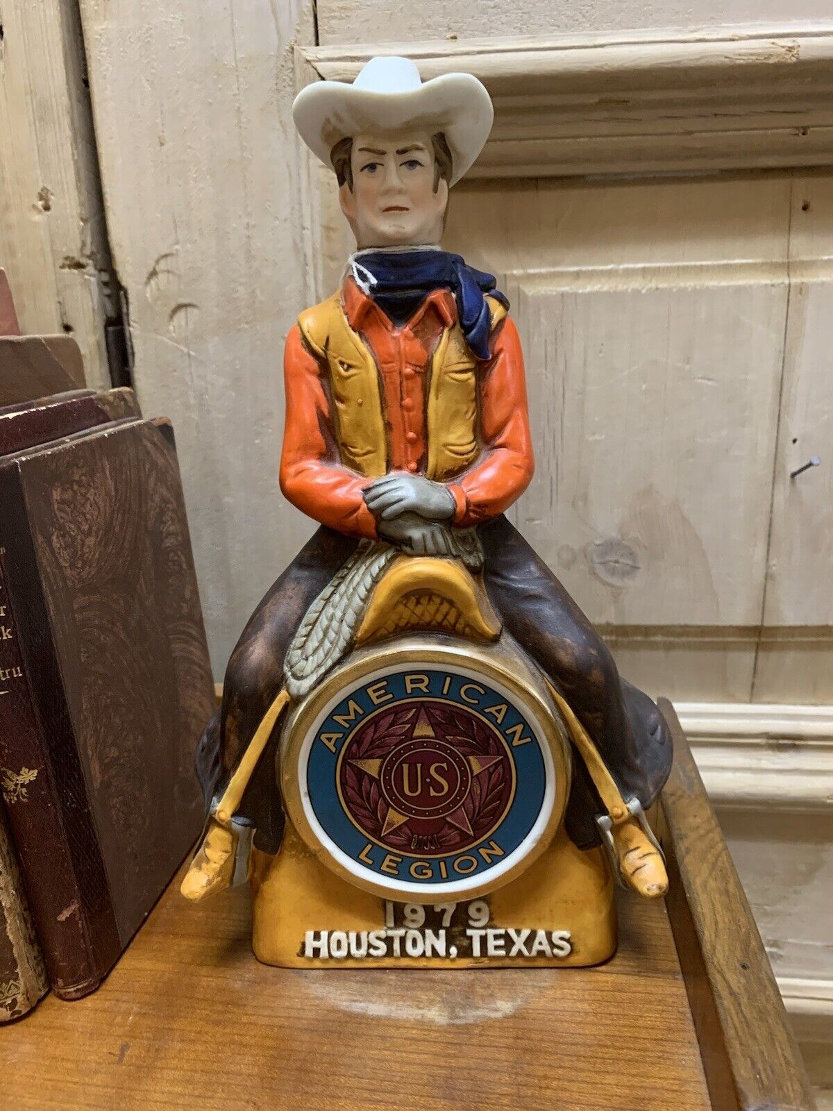 1979 Houston Texas American Legion Cowboy Rodeo Liquor Decanter Whiskey
