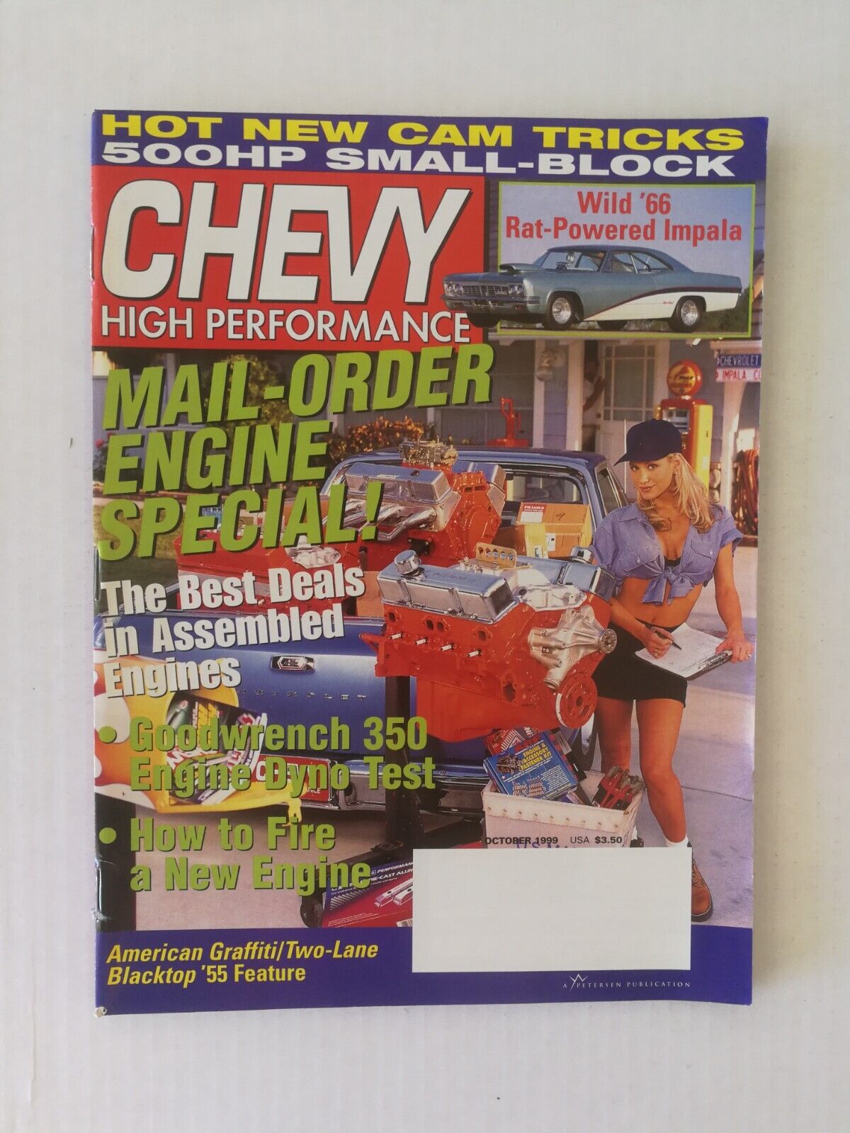 Chevy High Performance Magazine October 1999  1967 Impala 1956 Corvette - 223
