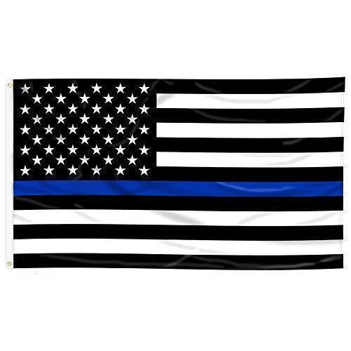 Thin Blue Line American Flag - 3 by 5 Foot Flag with Grommets New
