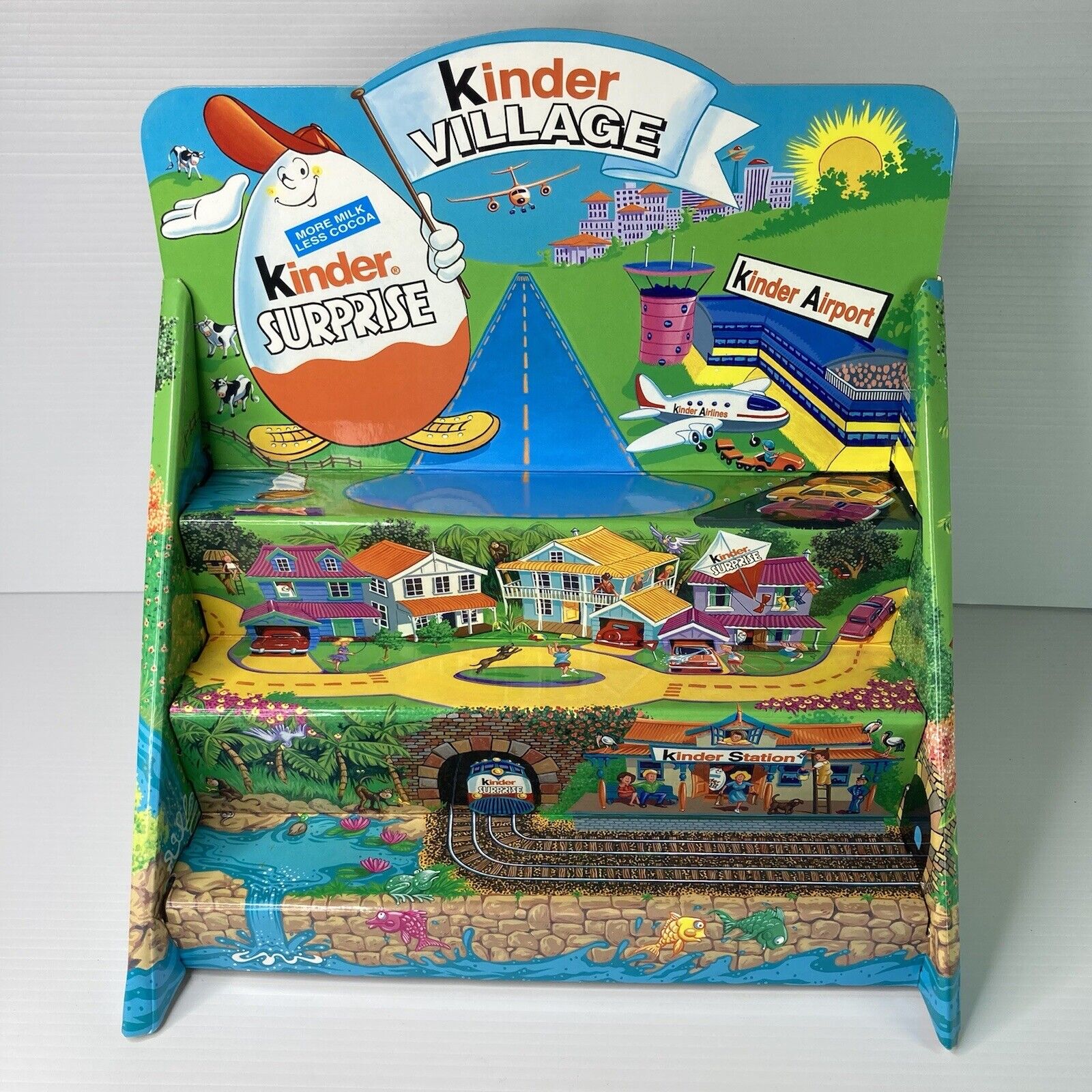 RARE Vintage 90s Kinder Surprise Kinder Village Cardboard Display Stand 30cm