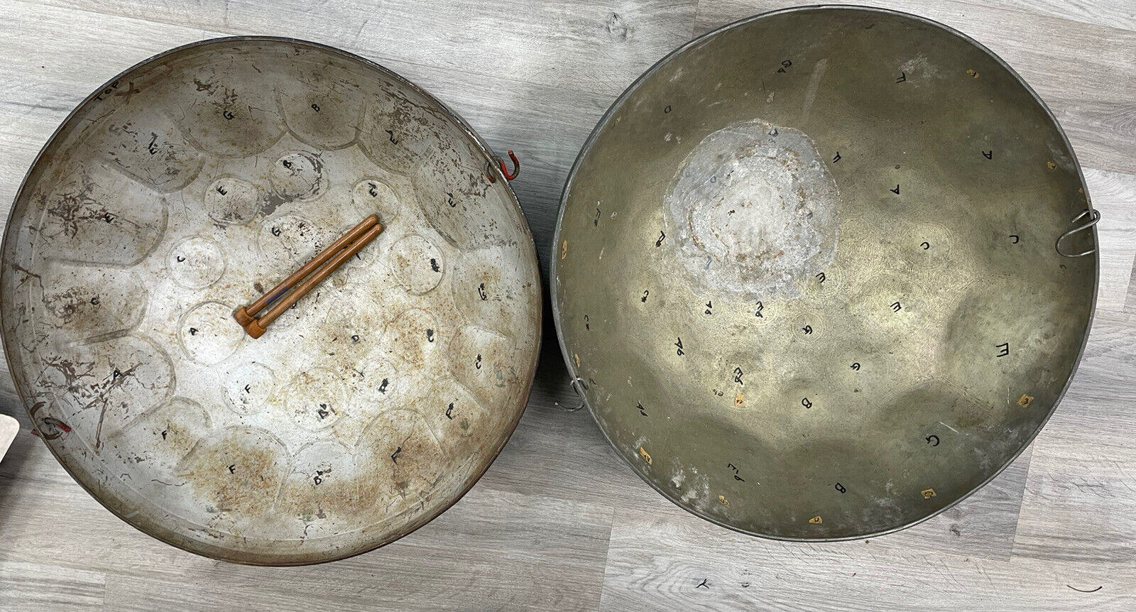 Vintage Pair of Unbranded Steel Drums 