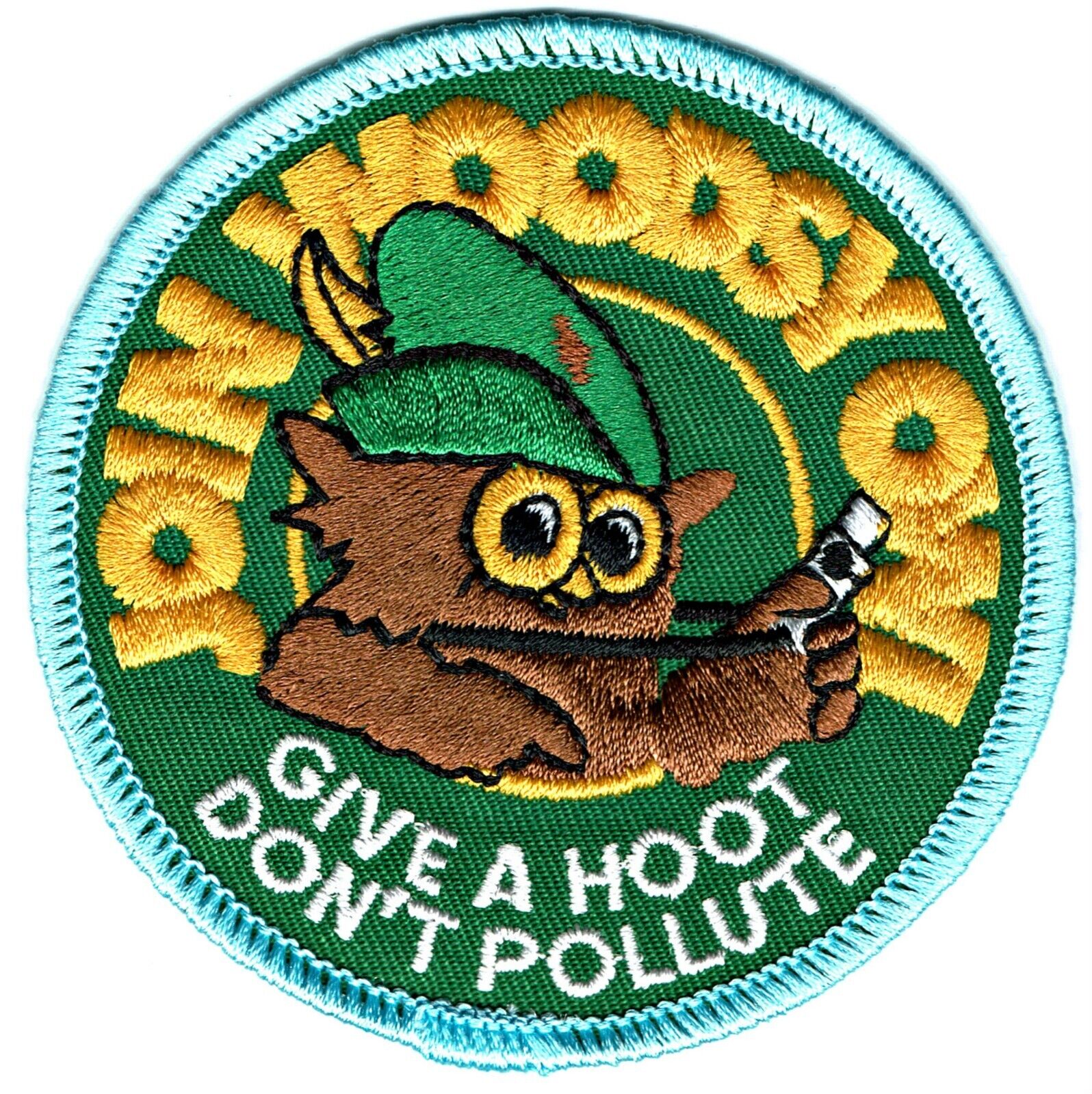 Official WOODSY OWL “Give A Hoot, Don\'t Pollute” Patch Smokey Bear Friend – New