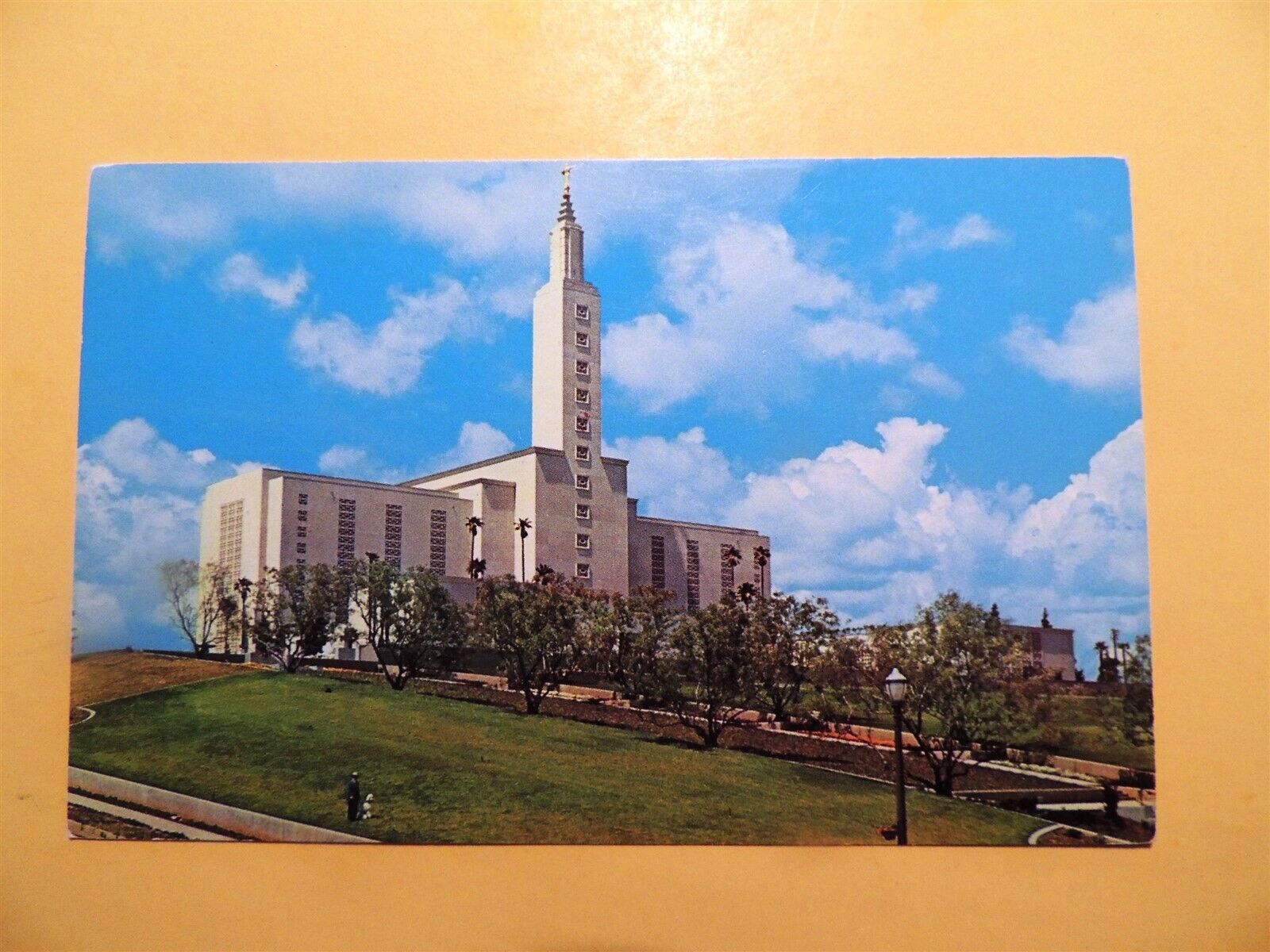 Los Angeles Mormon Temple Westwood California vintage postcard **