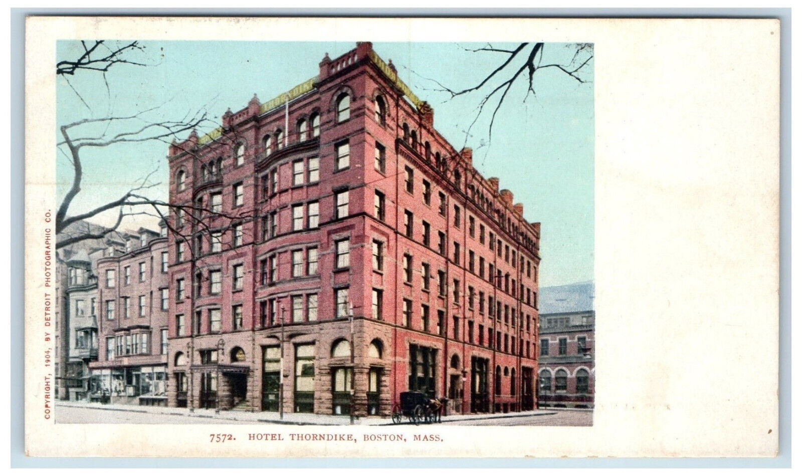 c1905 Hotel Thorndike Boston Massachusetts MA Antique Unposted Postcard