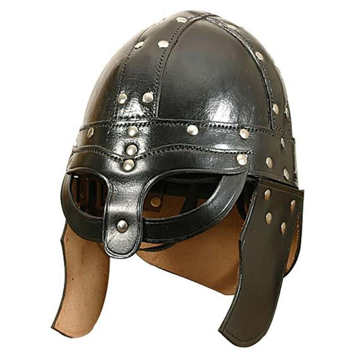 Medieval Viking Barbarian Leather Helmet spectacles cosplays Game Of Throne