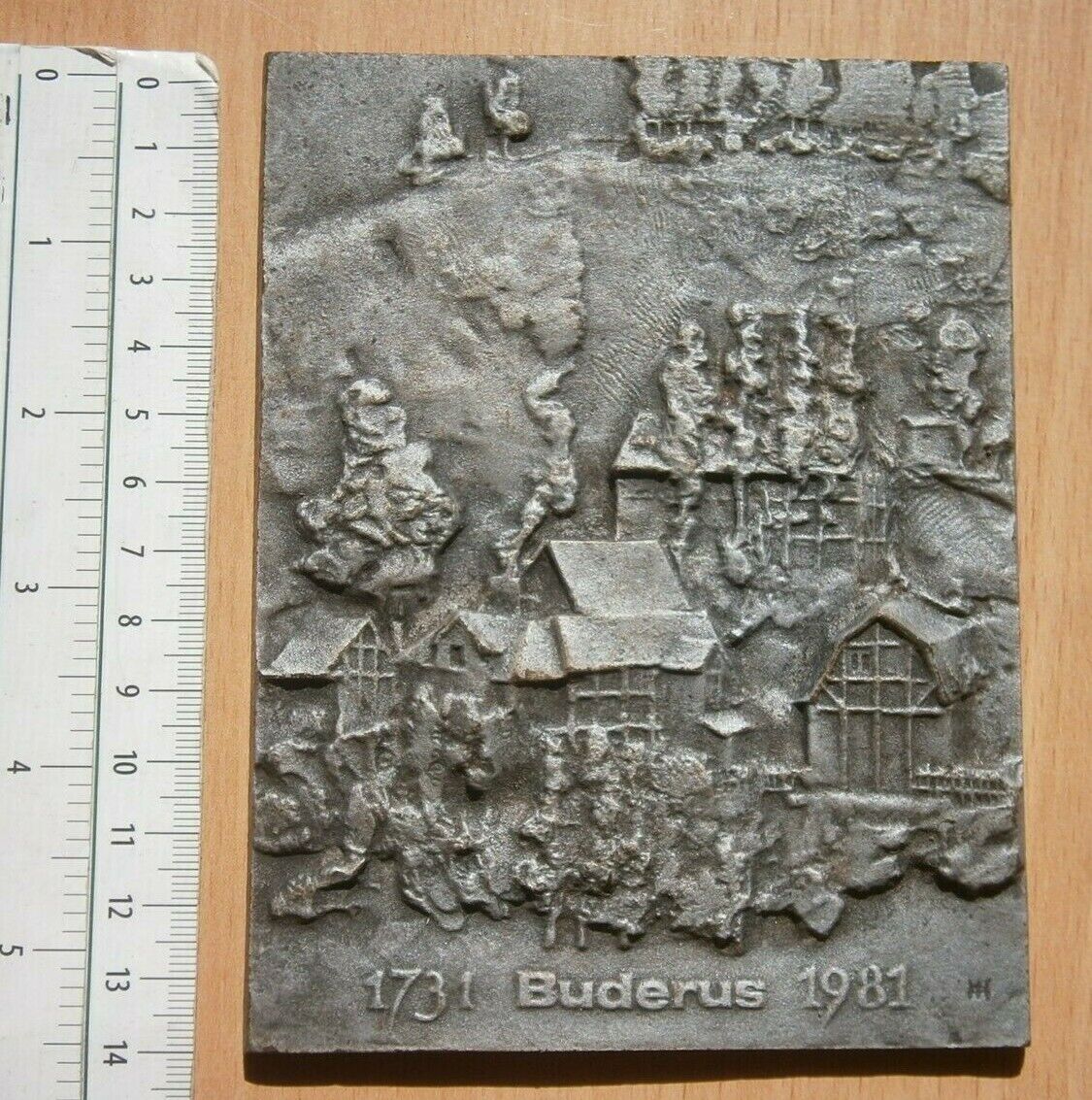 Buderus GERMANY COMPANY PLAQUE 1731 1981 Cast Iron Art Relief ADVERTISE AD DECOR