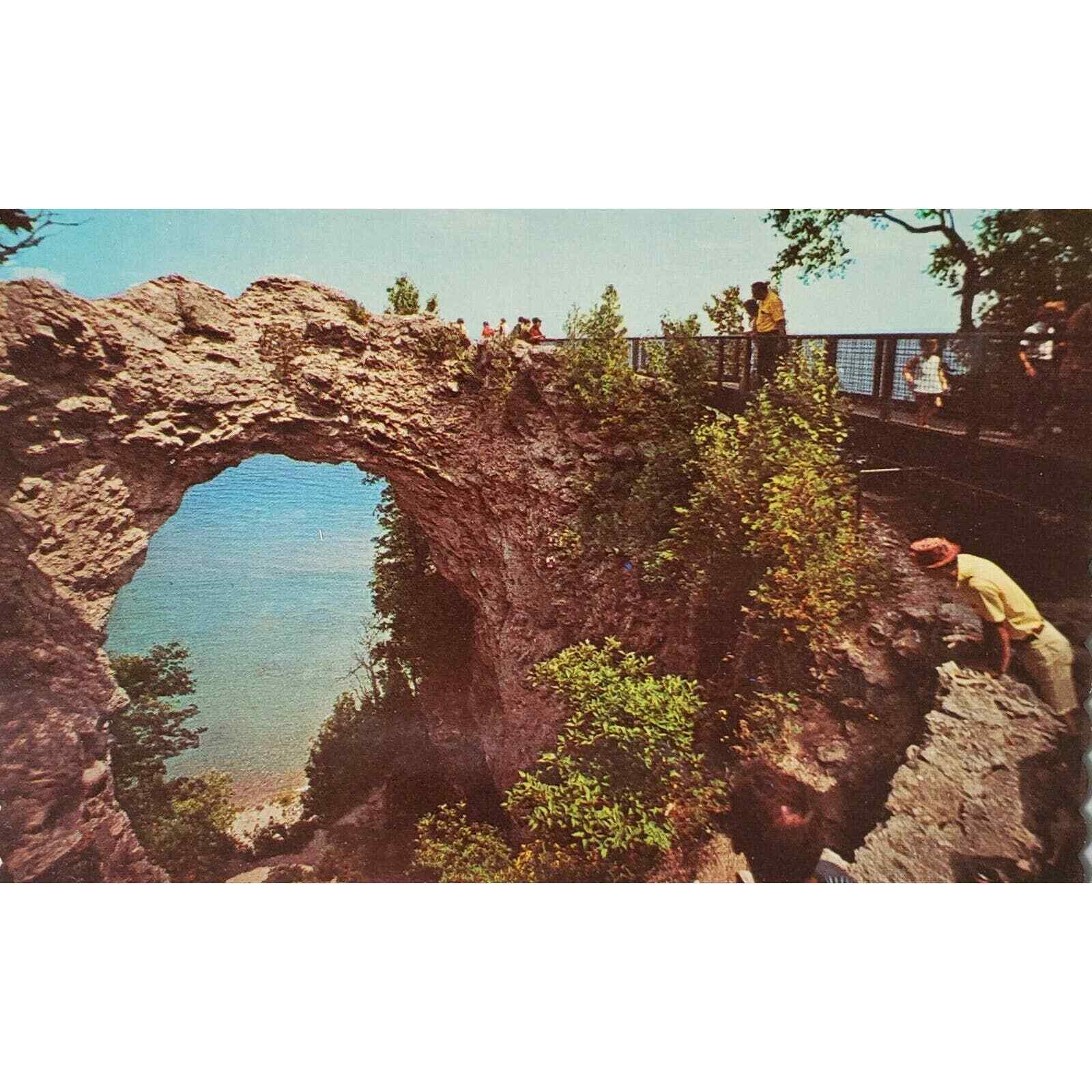Arch Rock Mackinac Island MI Postcard