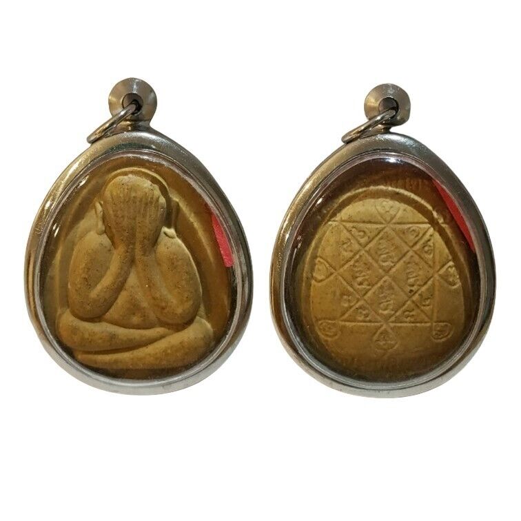 1 X Thai Phra Pidta Amulet Pendant LUCKY Wealth Luck Charm Talisman Good Success