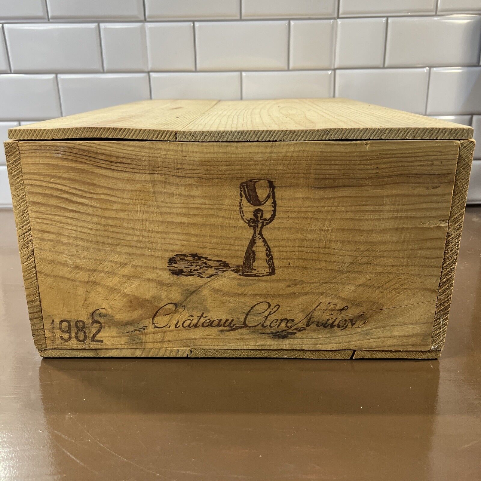 1982 Chateau Clerc Milon 12 Bottle Wooden Wine Case Crate