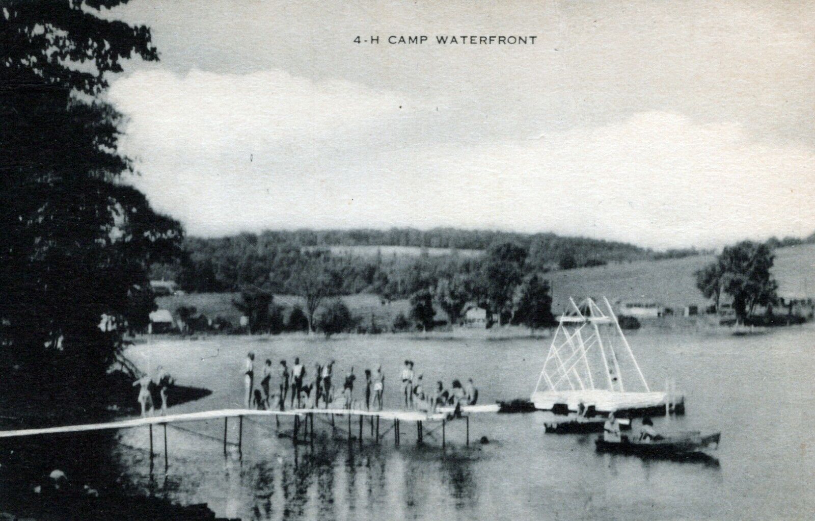 RPPC - Camp Waterfront. Unposted Vintage Postcard